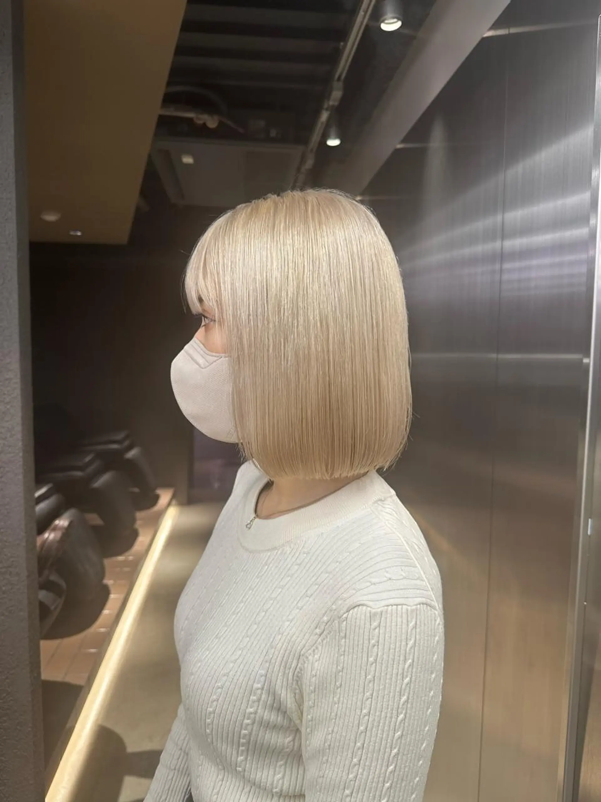 ショート ヘアカラー トリートメント 鈴木/ミルクティー/ ブリーチ/ボブ/のヘアスタイル