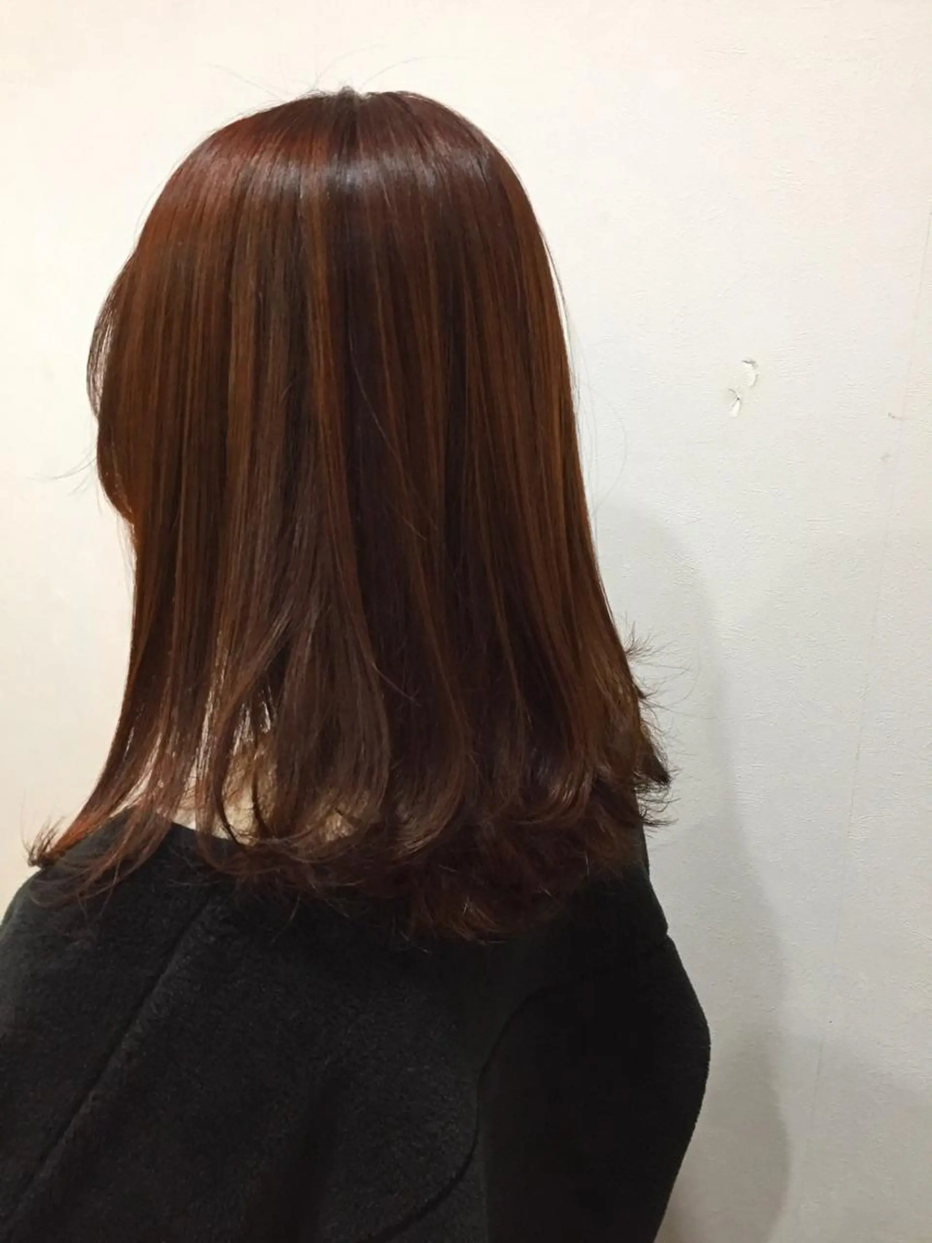 ミディアム カラー ピンクカラー 脱白髪染め美容師 竹内涼乃のヘアスタイル