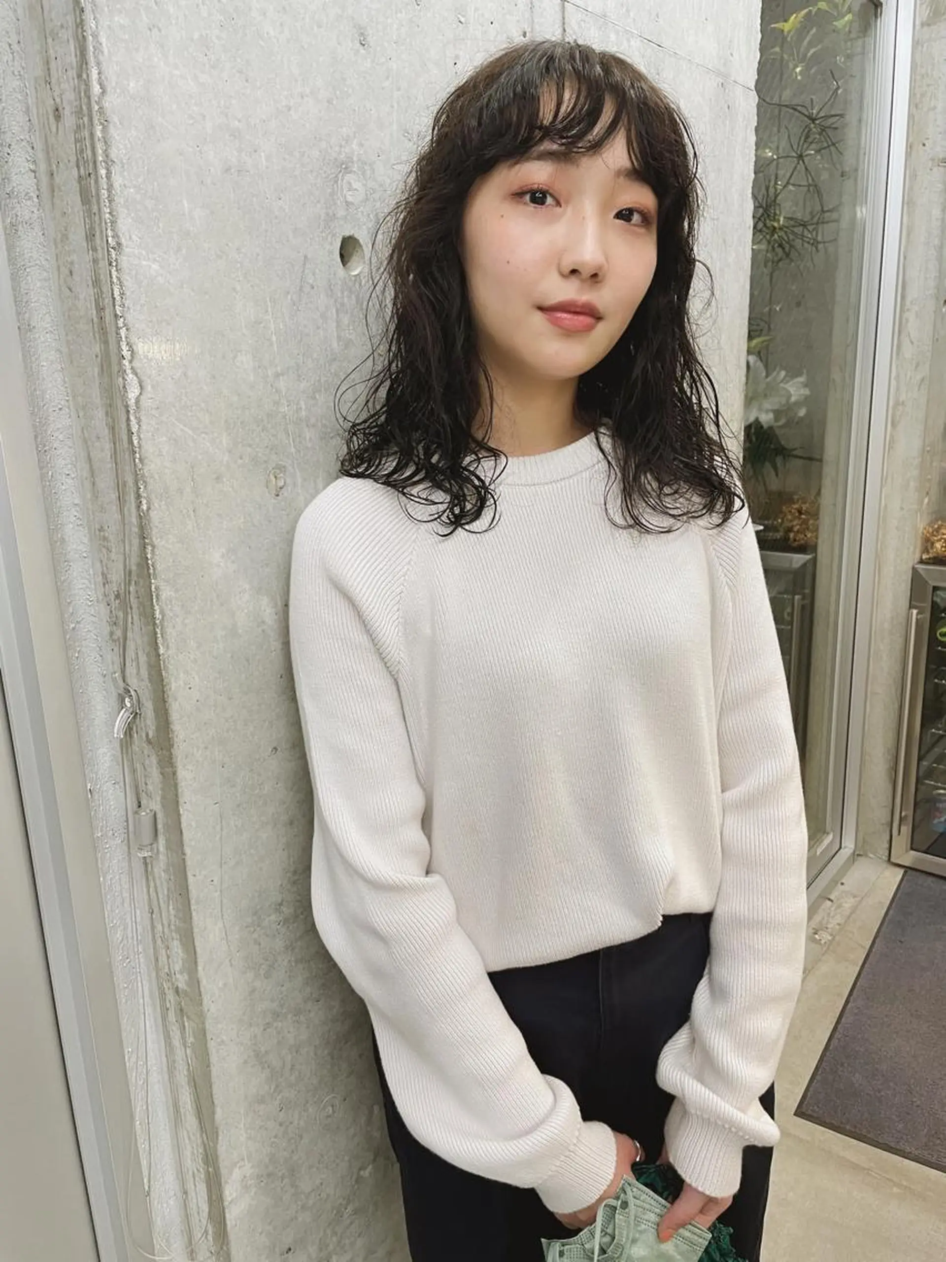 ミディアム カラー カット パーマ トリートメント センスをお届けします 大谷将生INFPのヘアスタイル