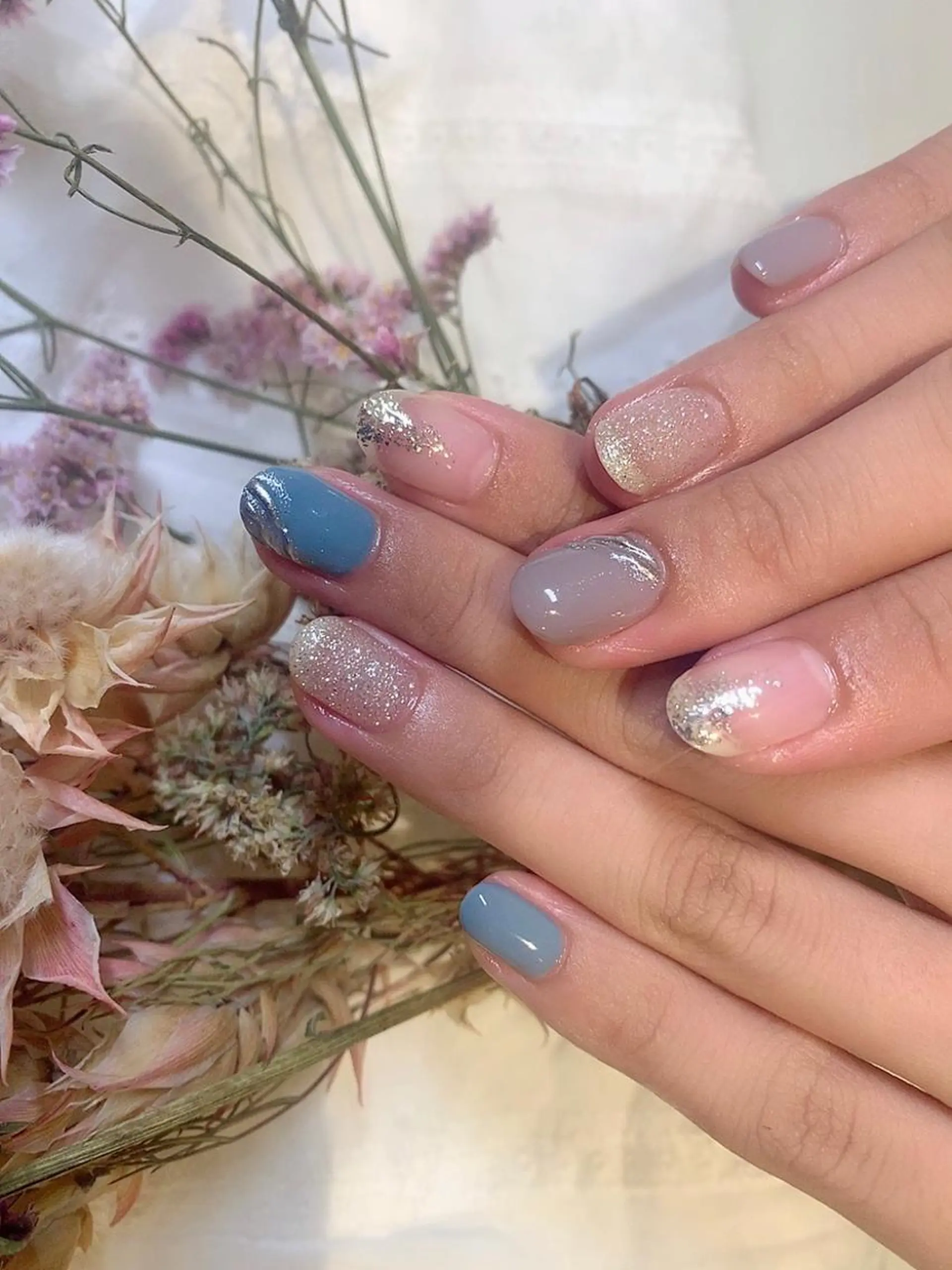 ネイル ブルー nail* runa🌻のネイルデザイン