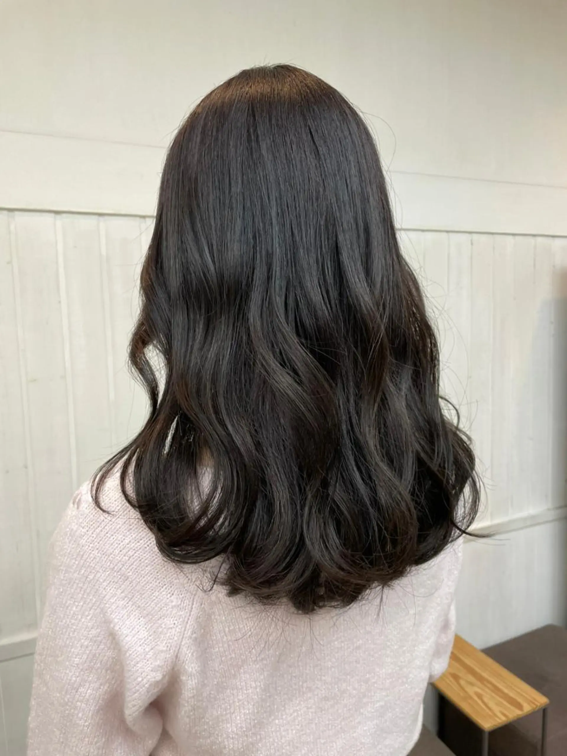 ロング カラー パーマ ヘアアレンジ 成人式 アディクシーカラー アッシュ バレイヤージュ ミストバング N° +aero 横浜のヘアスタイル