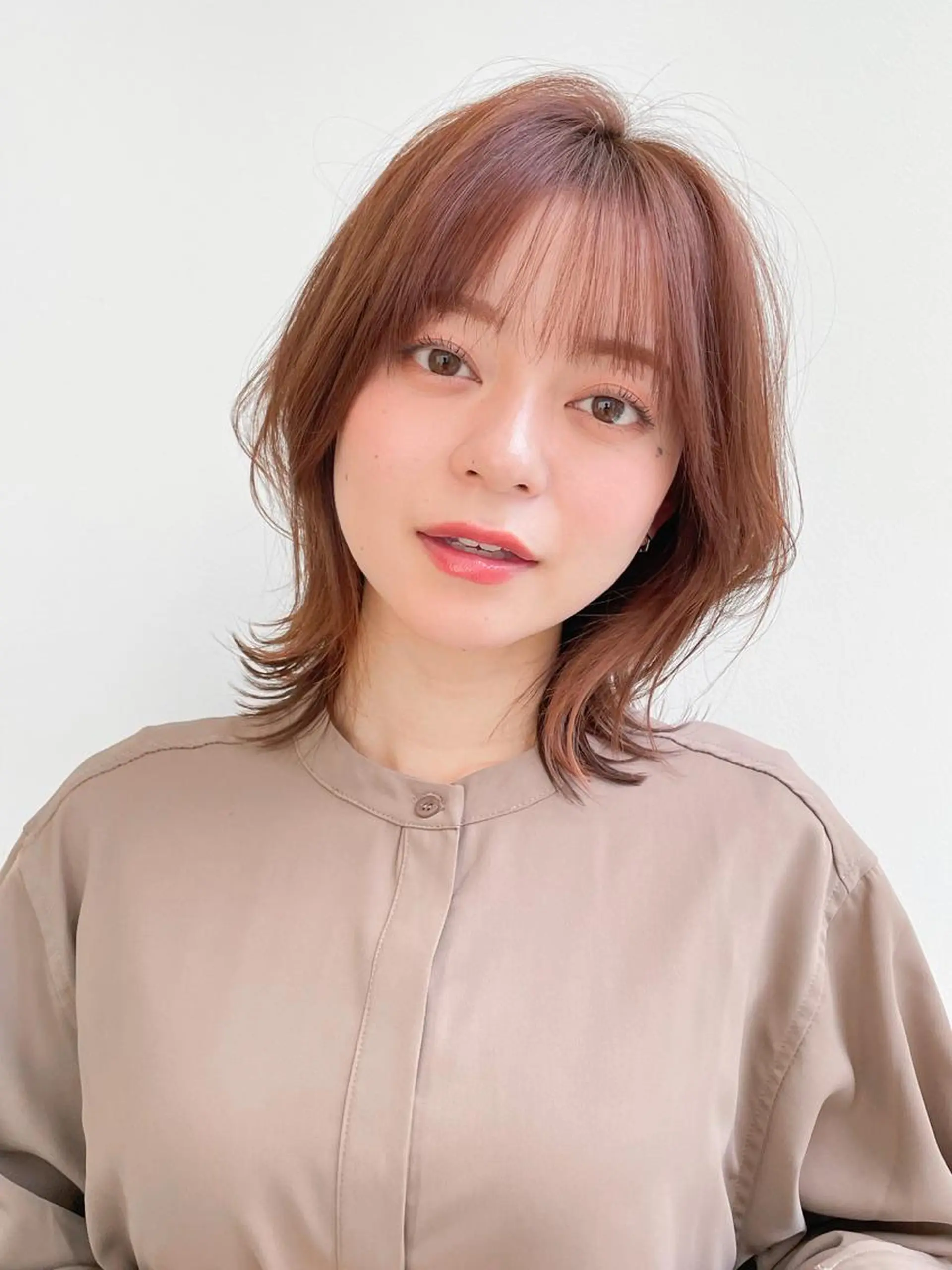 ミディアム ボブ くびれヘア シースルーバング fifth天神/末廣 和也のヘアスタイル