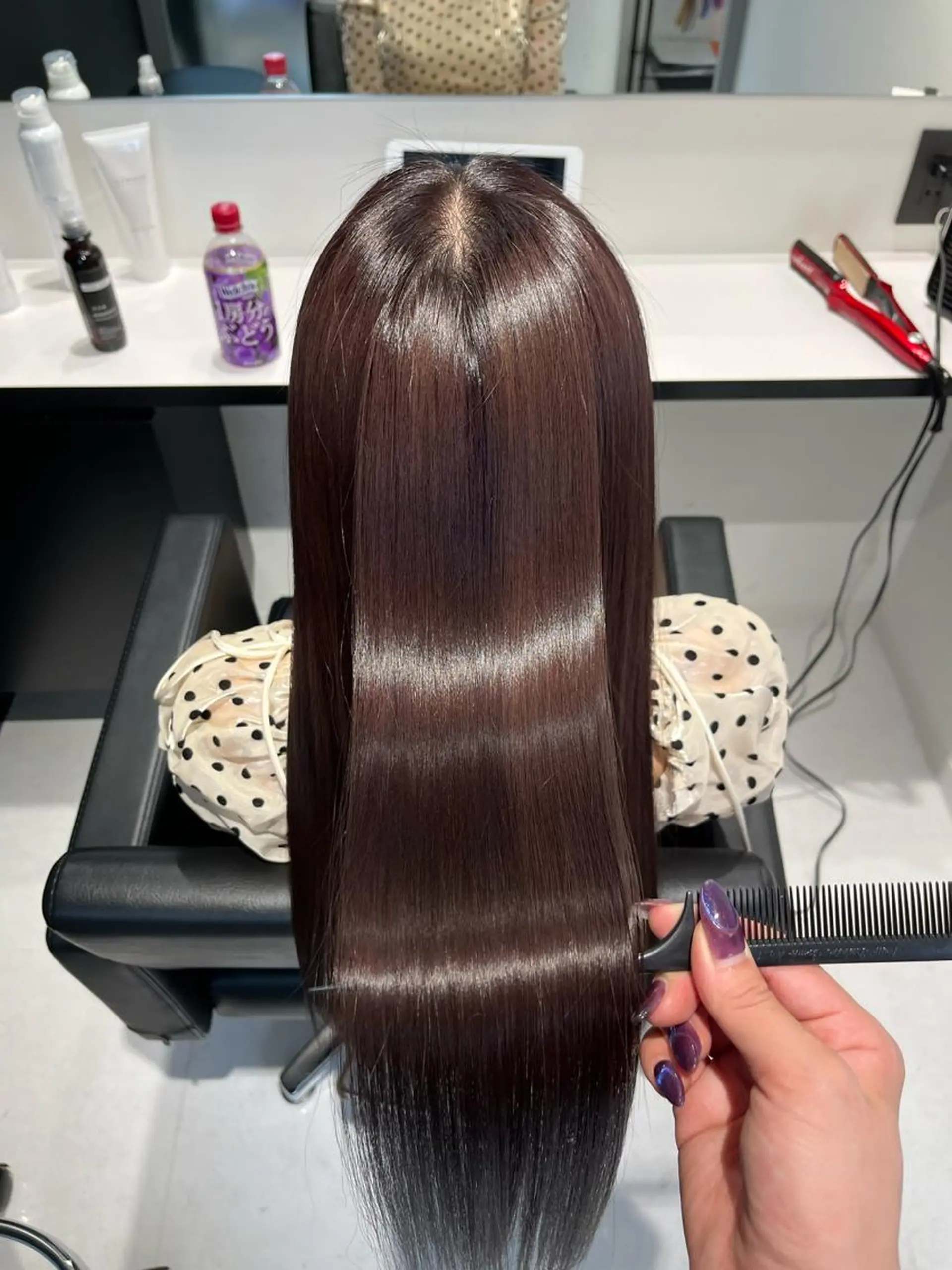 ロング トリートメント 髪質改善/縮毛矯正 艶カラー/珠聡のヘアスタイル