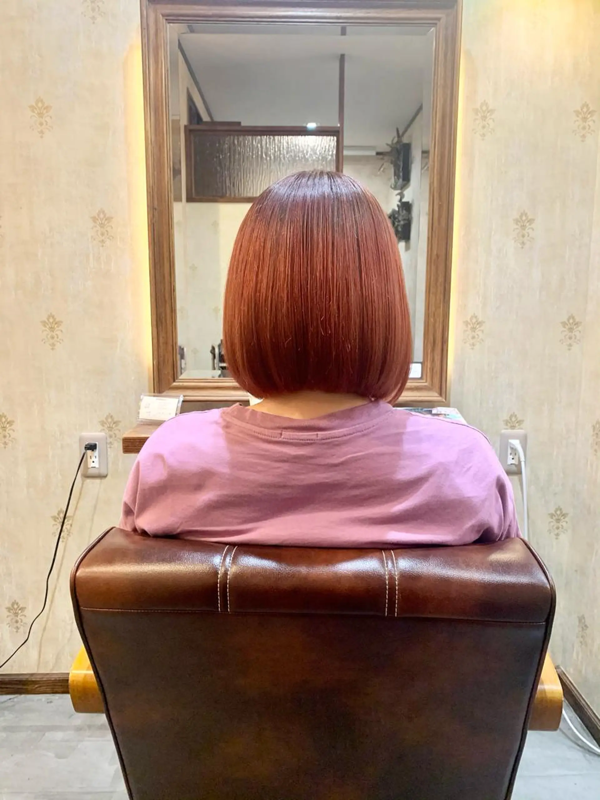 ミディアム カラー オレンジ カット ヘアカラー トリートメント ヘッドスパ クバガワ シュンのヘアスタイル