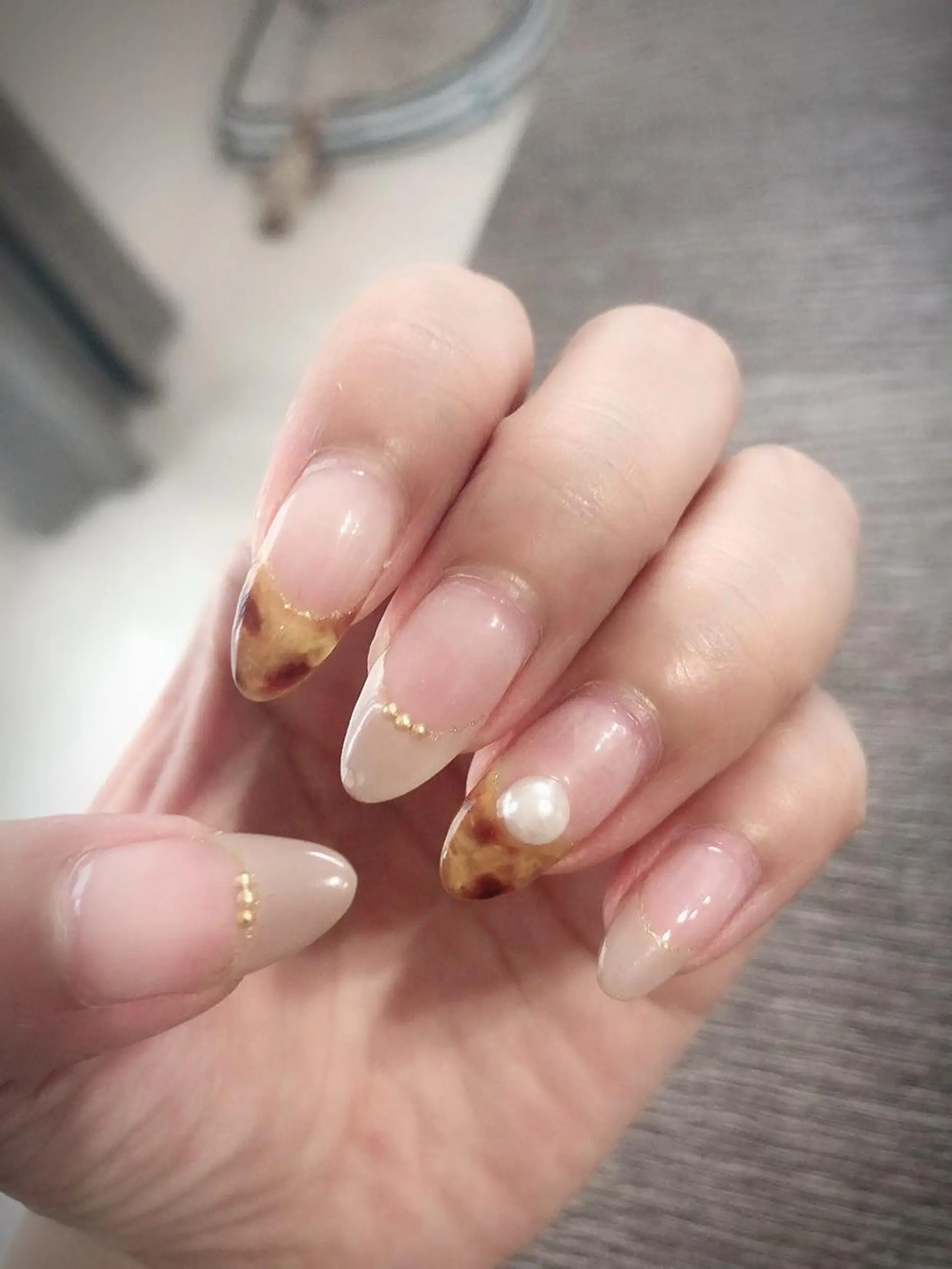 ネイル べっ甲ネイル フレンチネイル ハンドネイル * haruのネイルデザイン