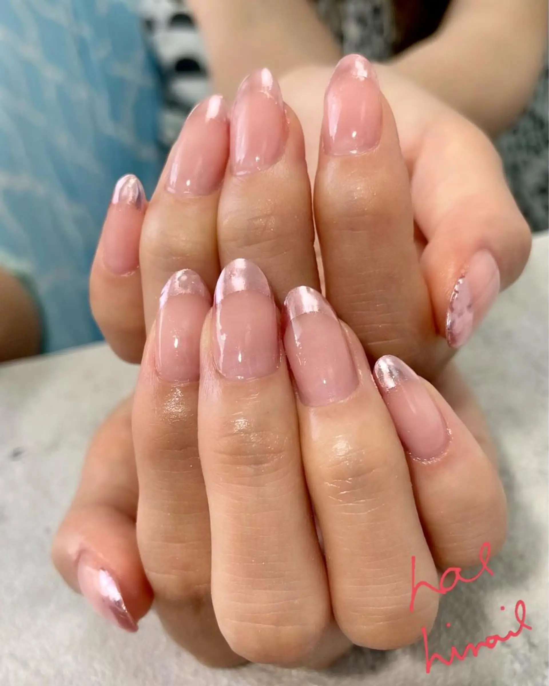 ネイル フレンチネイル ミラーネイル はるひな ねいるのネイルデザイン