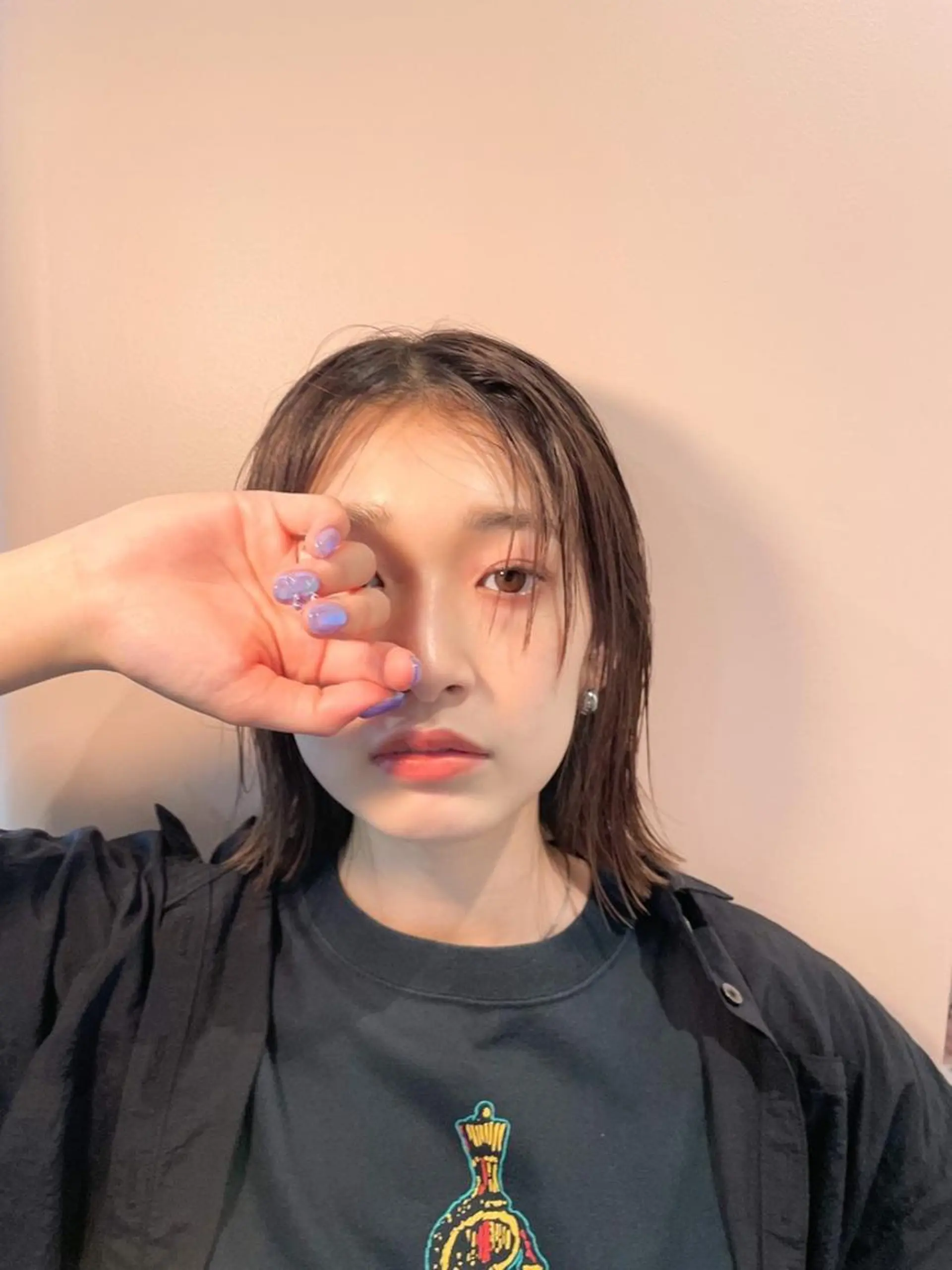 ミディアム パーマ カラー ショートボブ ミディアムパーマ アディクシーカラー ブリーチ ケアブリーチ カット ヘアカラー トリートメント CEINE OURのヘアスタイル