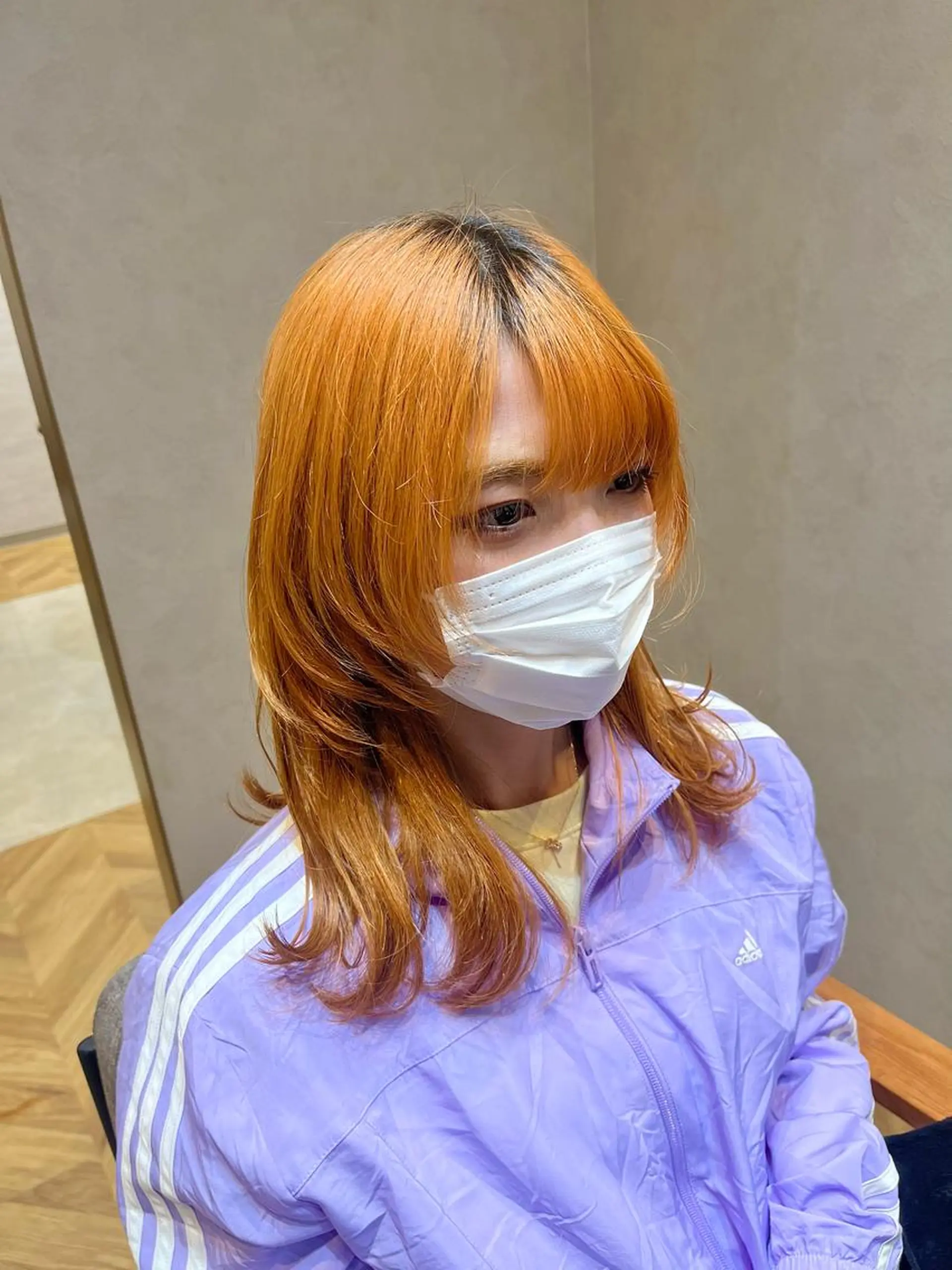 セミロング ウルフカット ヘアカラー N°number大分 ナンバーmikotoのヘアスタイル