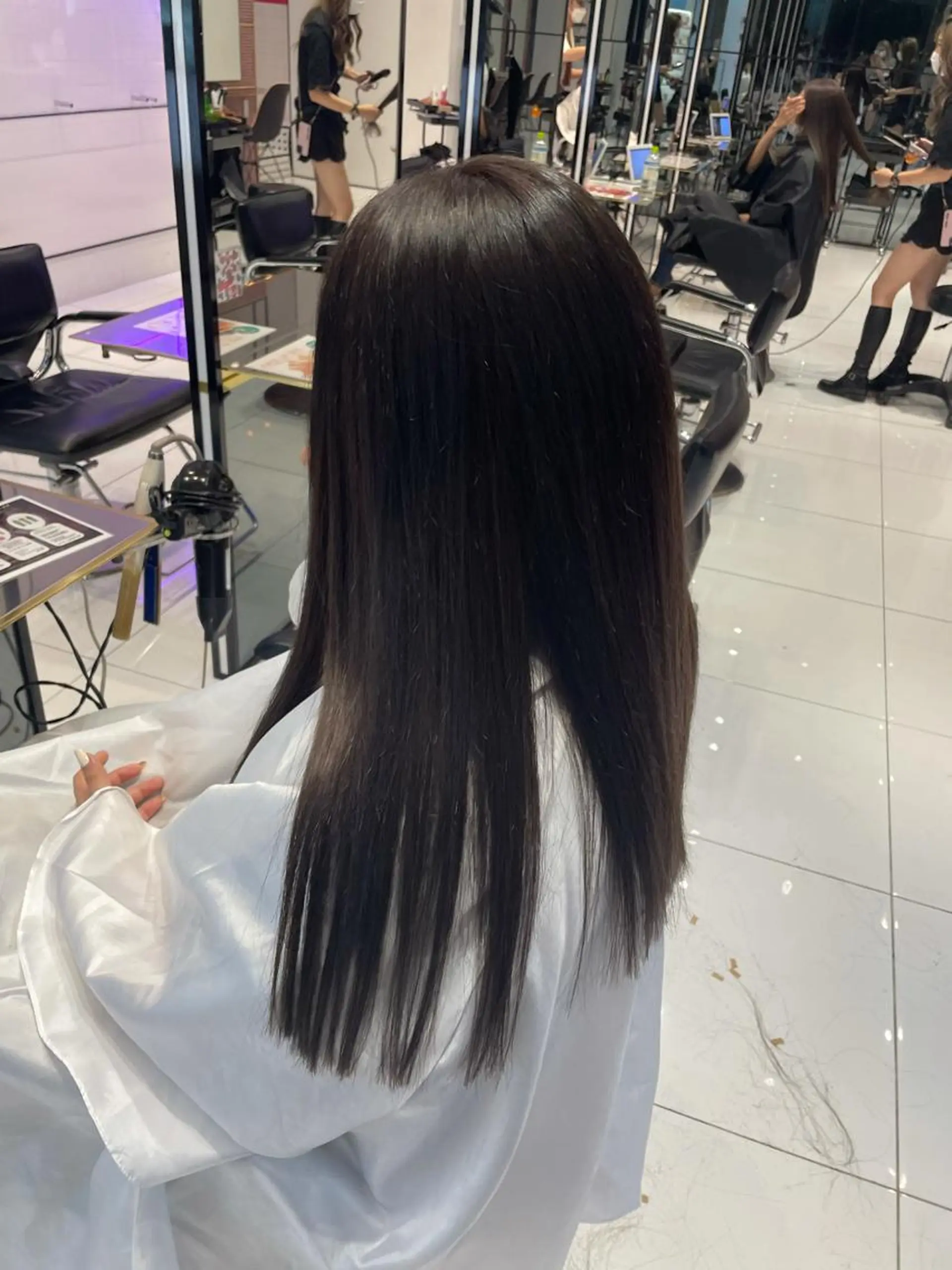 ロング カラー ヘアアレンジ シールエクステ エクステ ハッシュカット/ 韓国ヘア☽⋰mahoのヘアスタイル