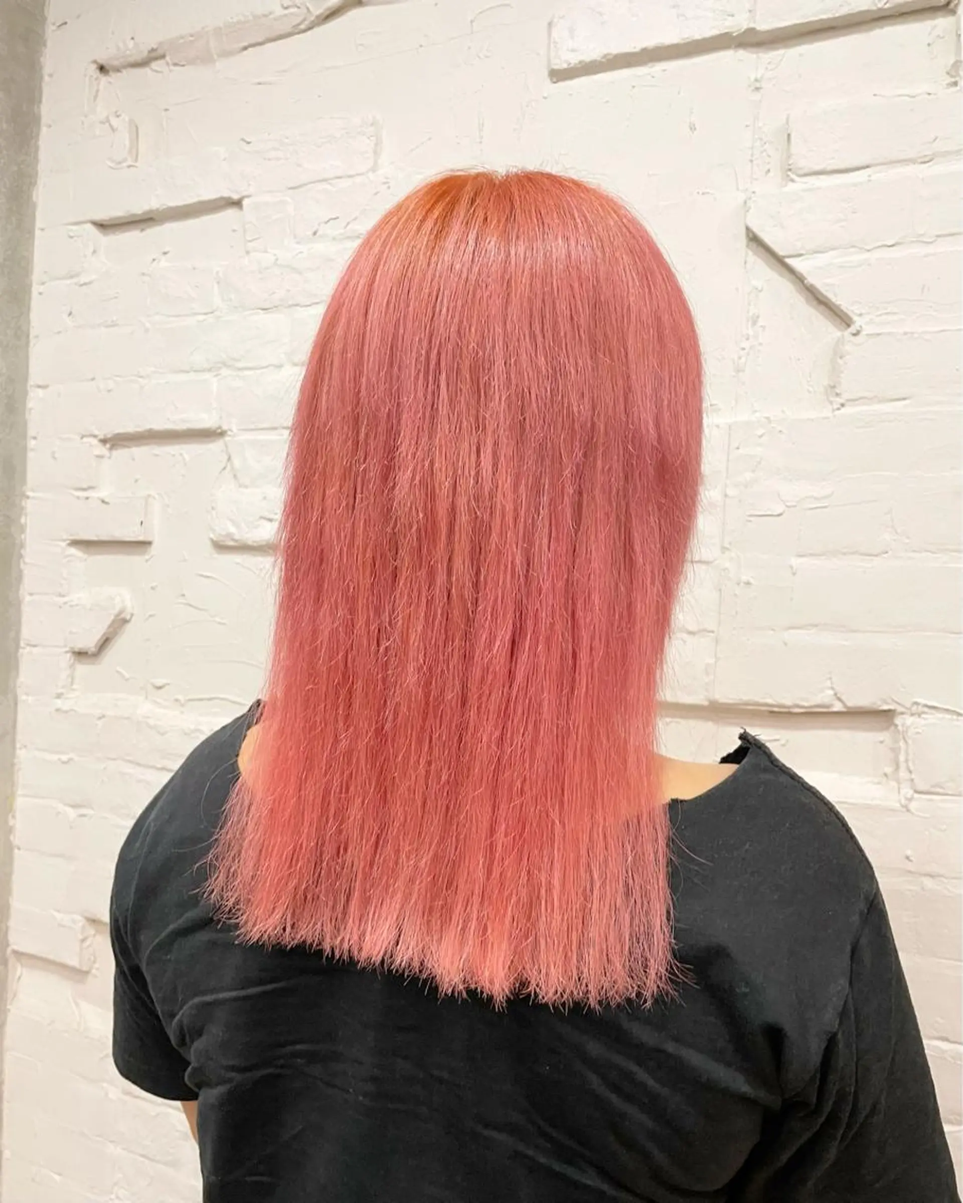 セミロング カラー ヘアアレンジ ヘアカラー 【ピンク/韓国ヘア/ ヘアセット】亜海のヘアスタイル