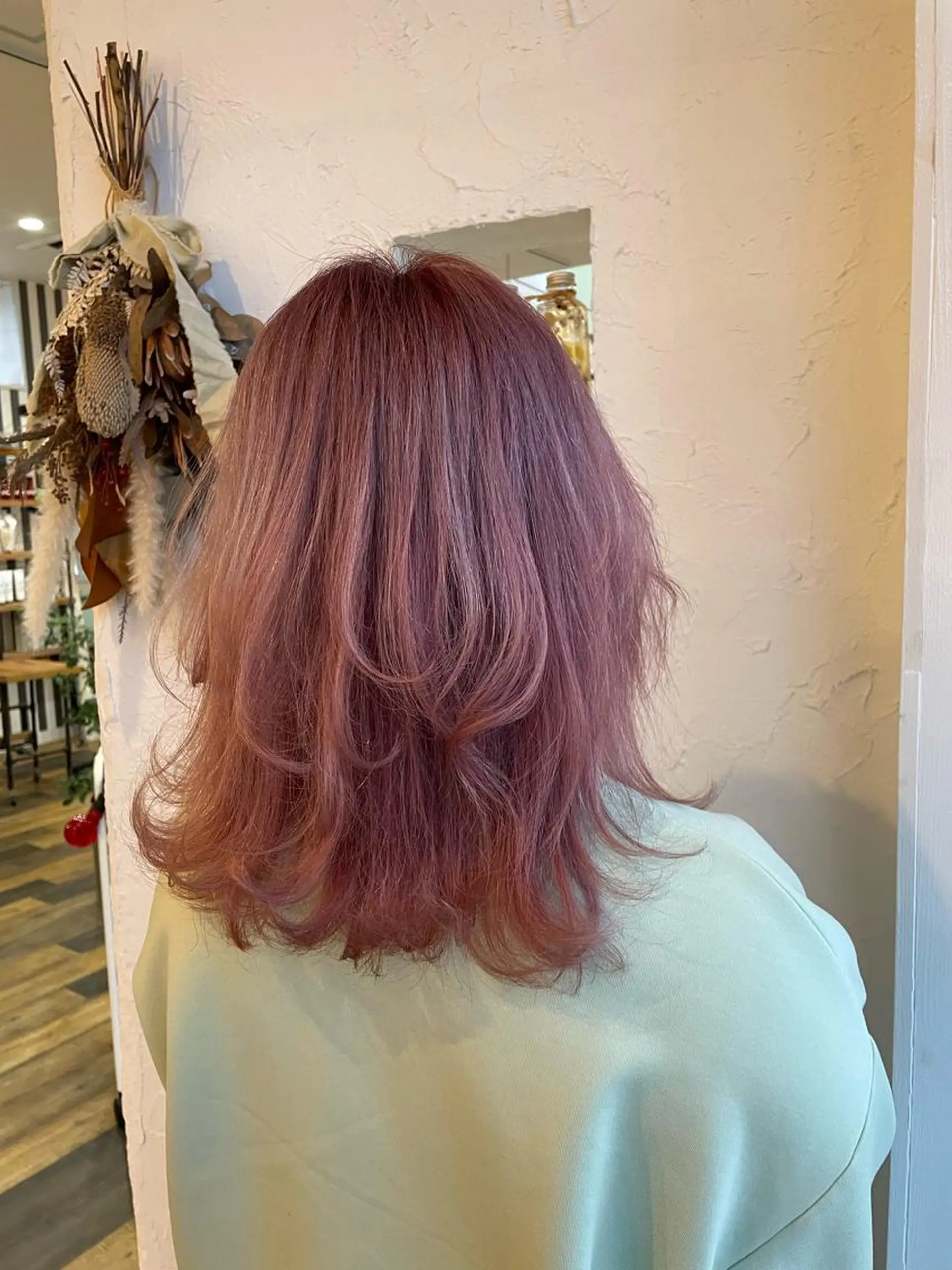 ミディアム カラー ピンクカラー ヘアカラー 🌸小掛🌸 豊橋外国人風カラーのヘアスタイル