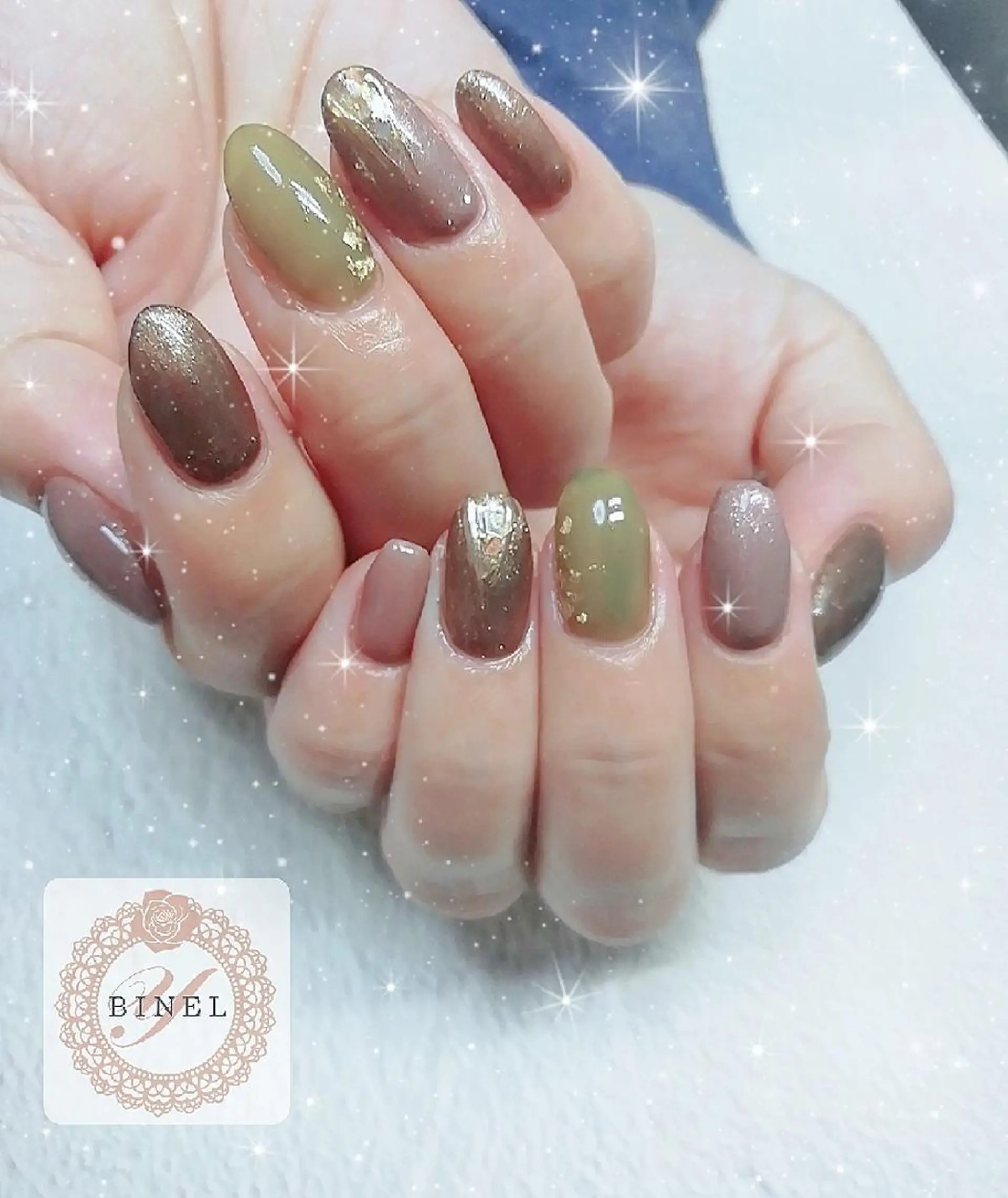 ネイル ラメ(グリッター) ニュアンスネイル ハンドネイル Nail Salon Y.BINELのネイルデザイン