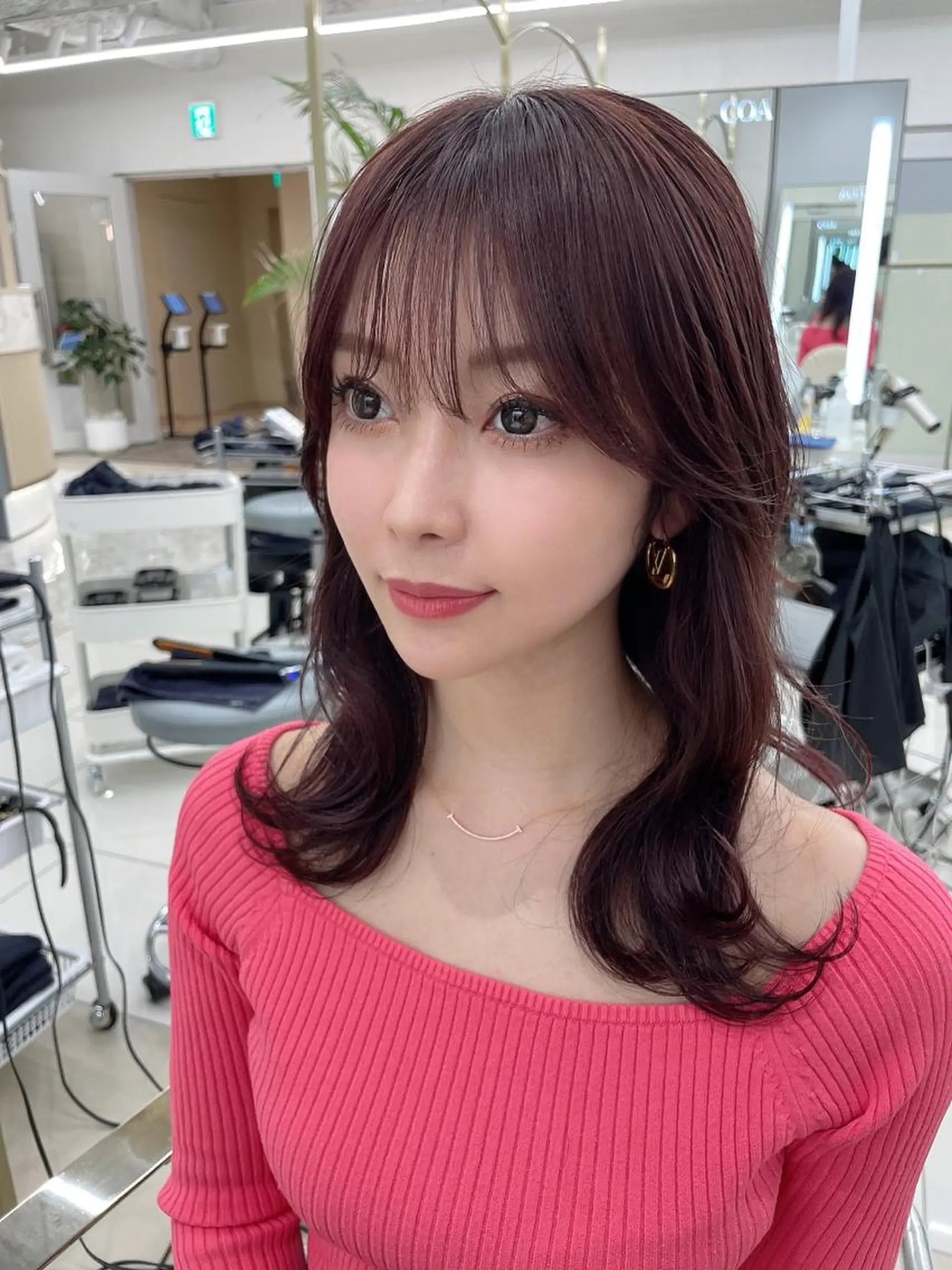 ミディアム シースルーバング サイドバング COA GINZA 空也/前髪/顔まわりのヘアスタイル