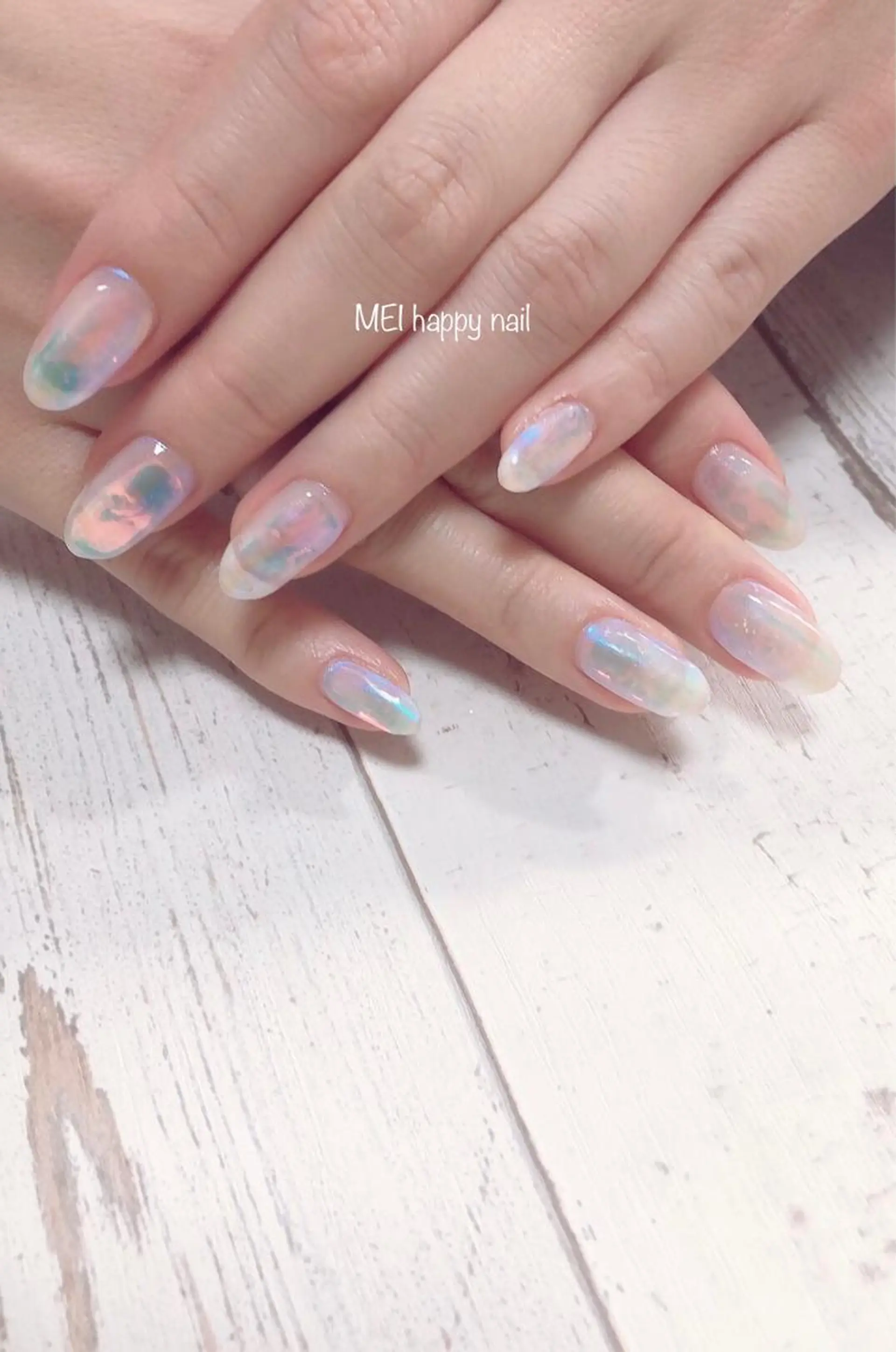 ネイル オーロラネイル ジェルネイル 氷ネイル・うるうるネイル マットネイル ニュアンスネイル 北浦和 自爪育成ケアのネイルデザイン