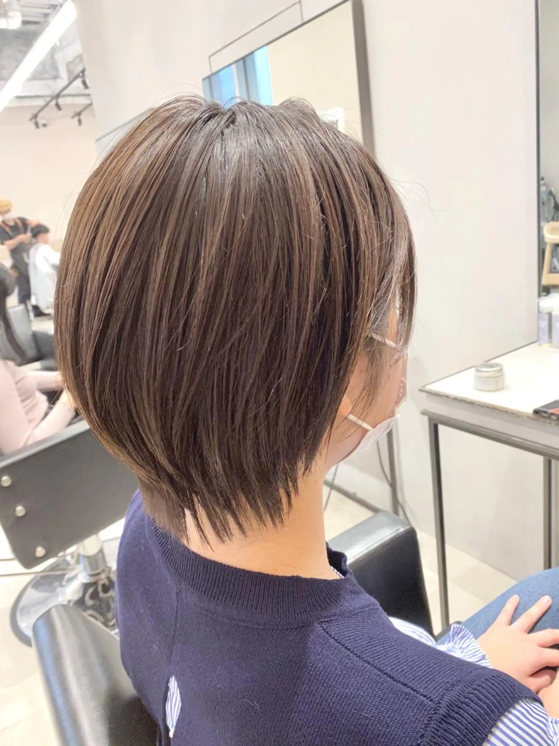 ショート カラー 丸みショート ショートヘア カット トリートメント ピンク/ベージュ /似合わせ/田島百華のヘアスタイル