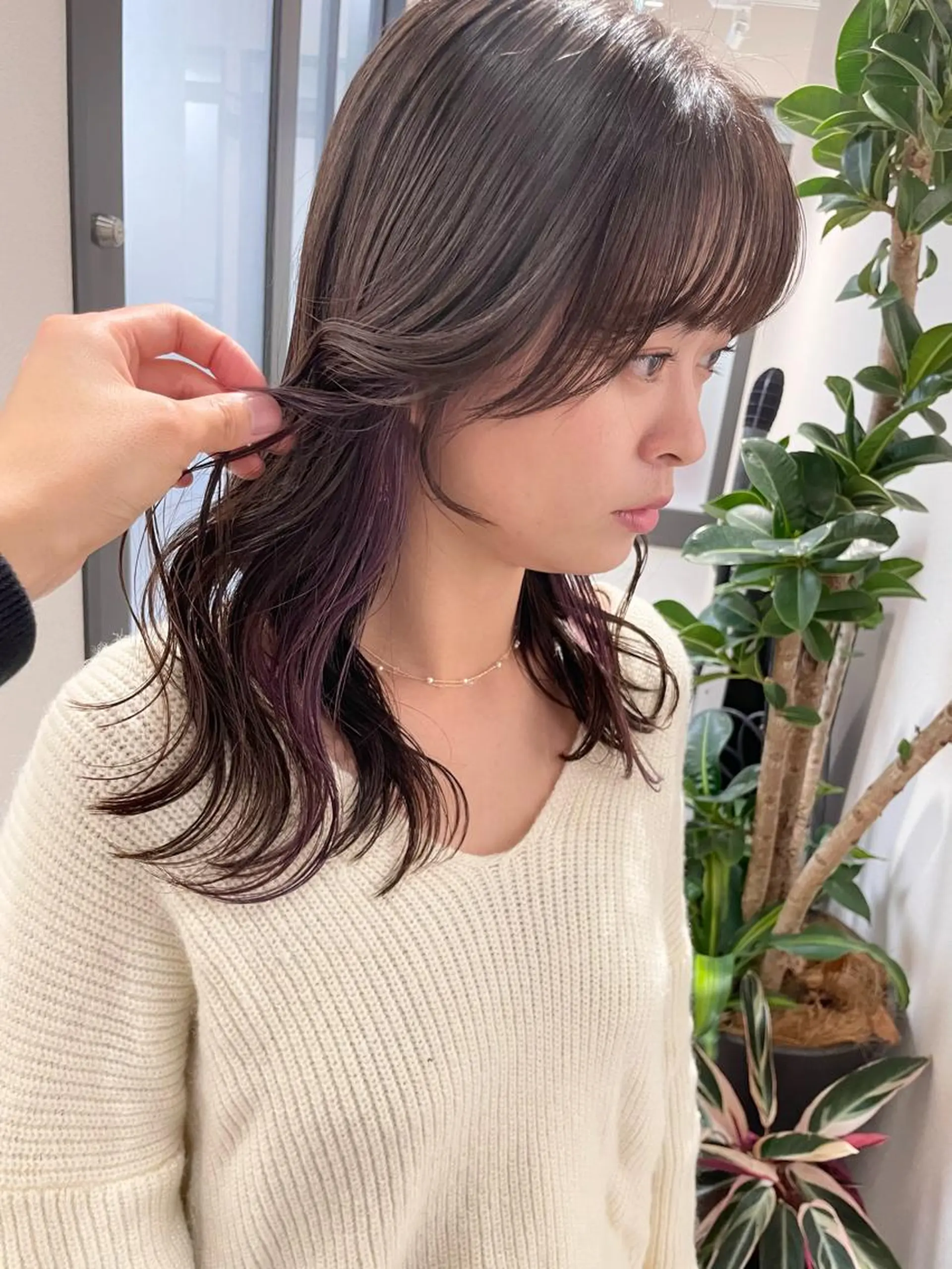 ロング カラー カット ヘアカラー トリートメント 髪質改善will hairdesignのヘアスタイル