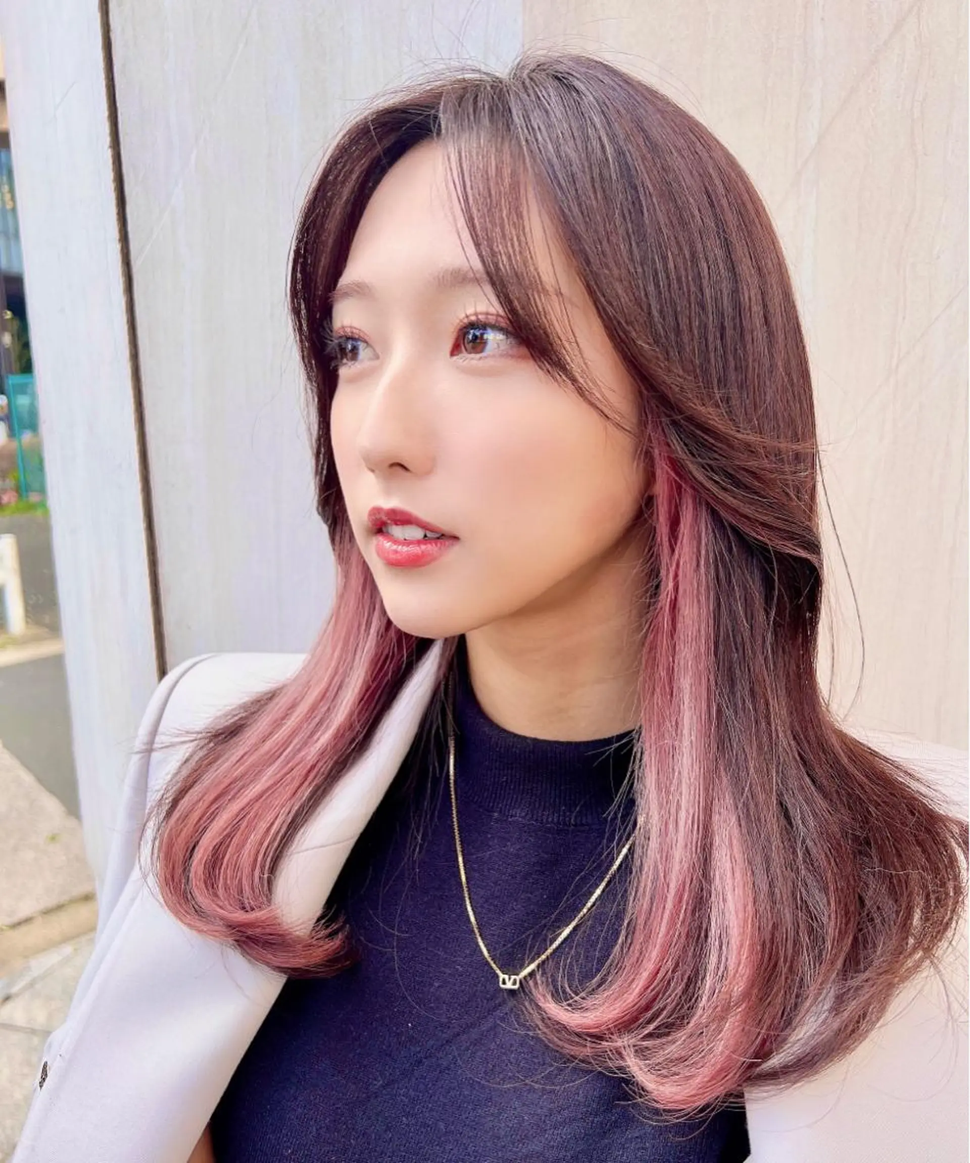 セミロング カラー 韓国風ヘア ブリーチ＆カラーが 得意☀️望月宣雄☀️のヘアスタイル