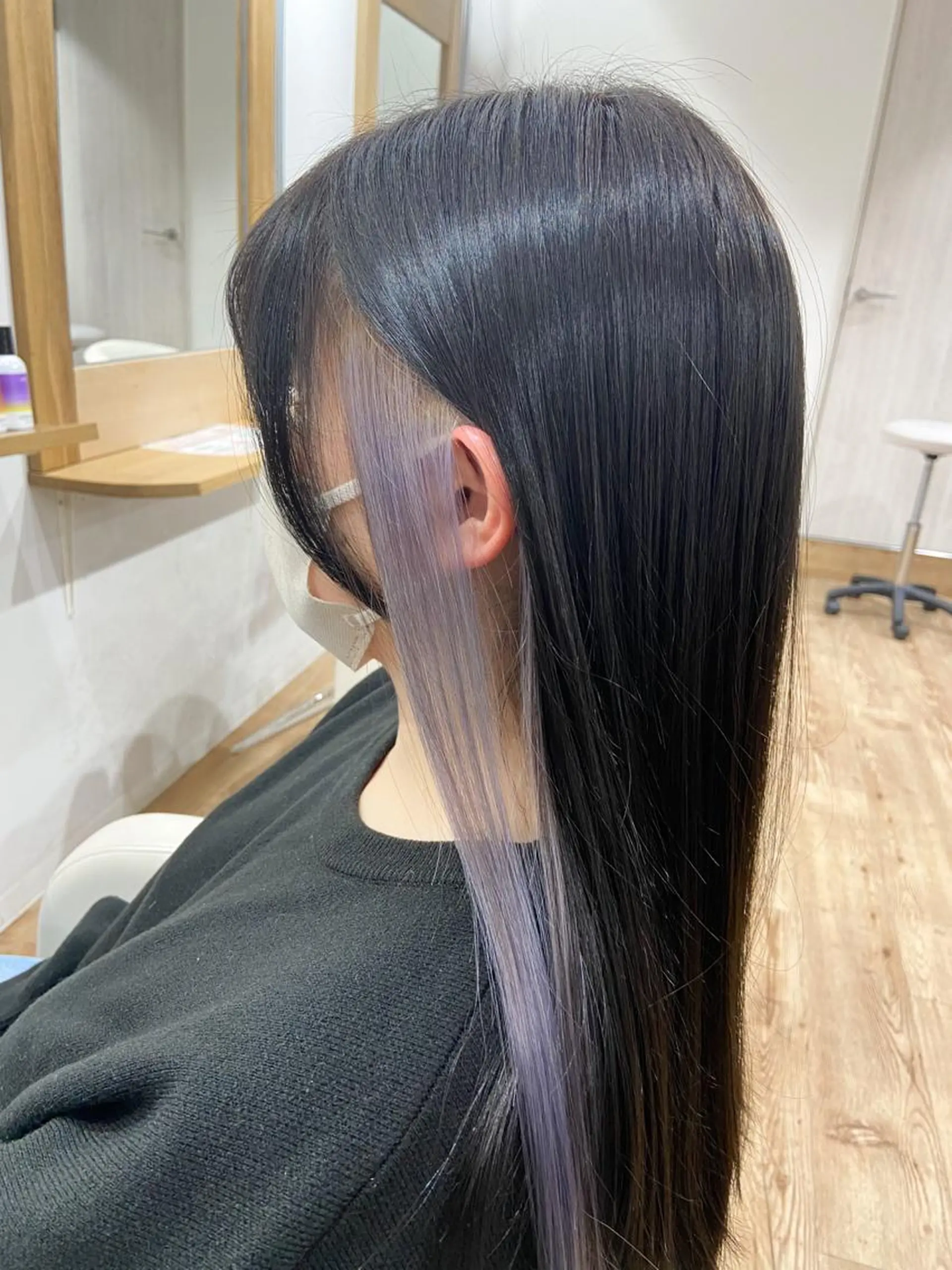 セミロング カラー ラベンダーカラー hair studio Zen所属・Kensho 京都駅 ケアブリーチのヘアスタイル