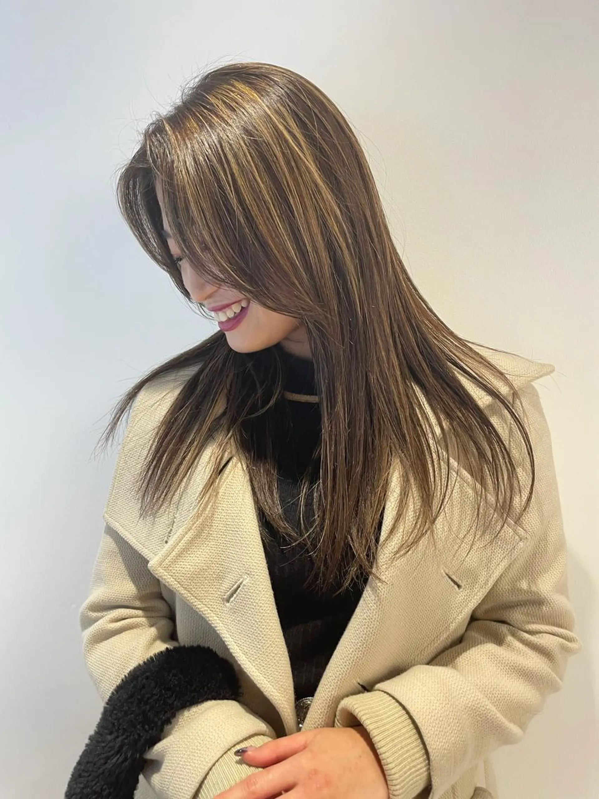 セミロング カラー 髪質改善 トリートメント risa 。のヘアスタイル