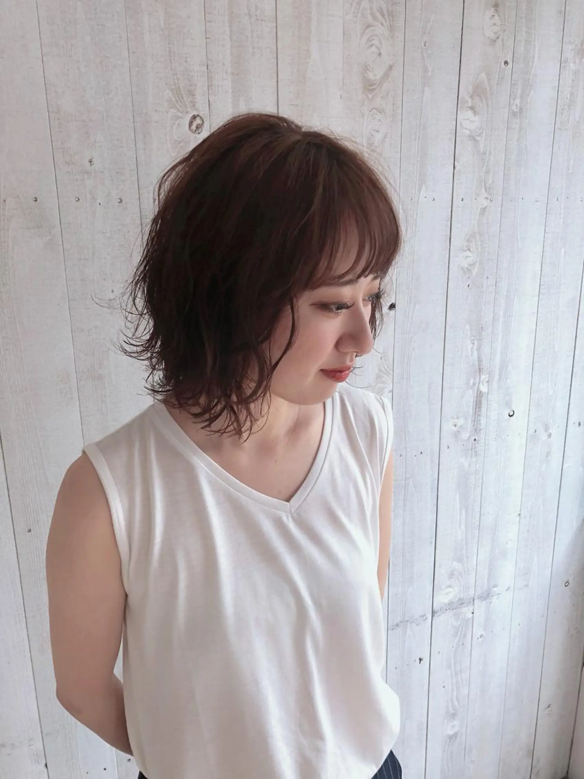 ミディアム 1%【横浜】 髪質改善&ケアカラーのヘアスタイル