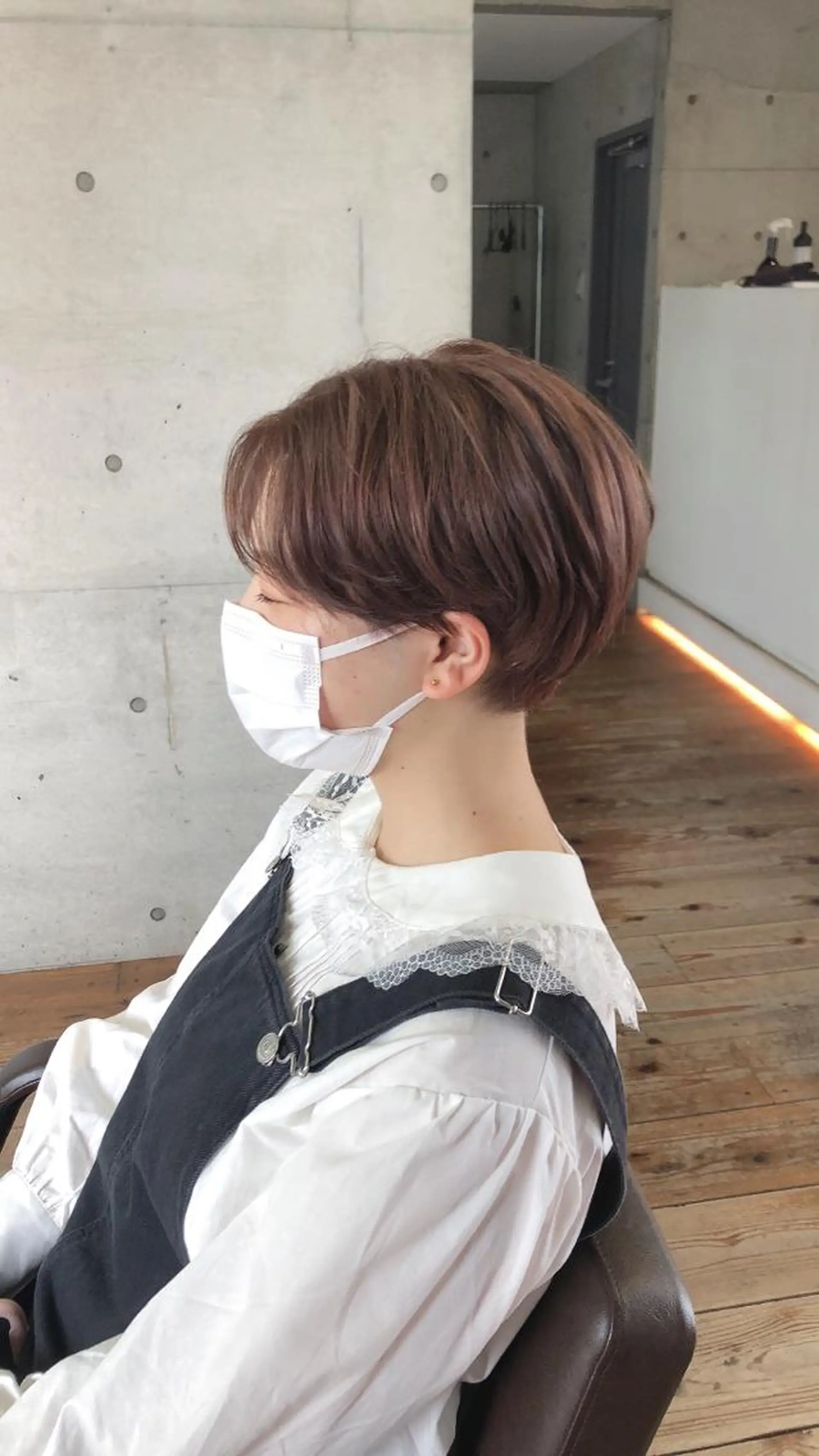 ショート カラー ベージュカラー ピンクカラー ピンクベージュ ヘアカラー nagisa /縮毛矯正のヘアスタイル