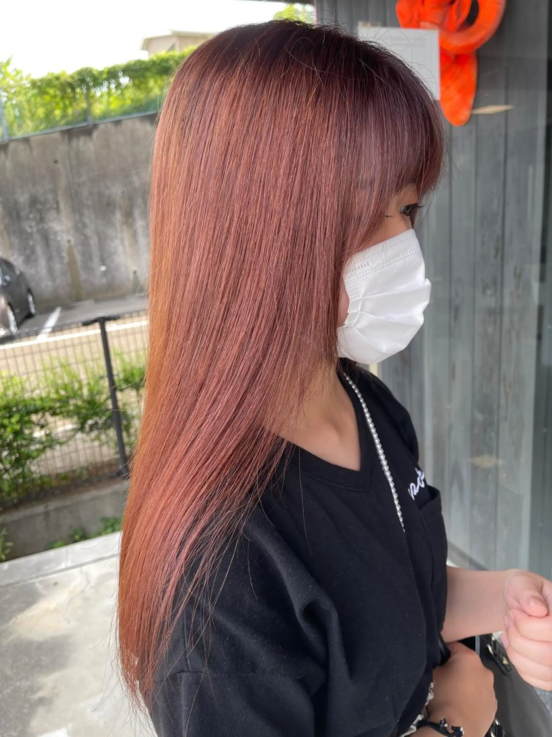 ロング カラー ブリーチ ピンクカラー カット ヘアカラー 三好 達也のヘアスタイル