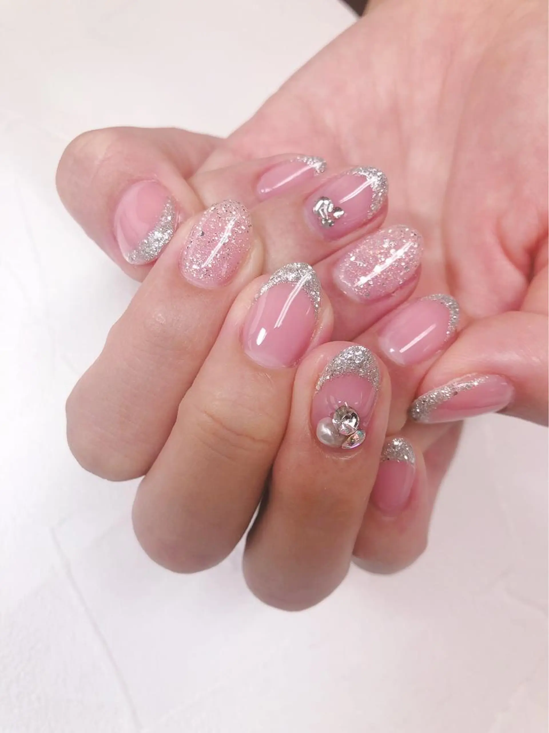 ネイル フレンチネイル ガラスフレンチ ハンドネイル ハンドケア FASTNAIL PLUS 新宿店のネイルデザイン
