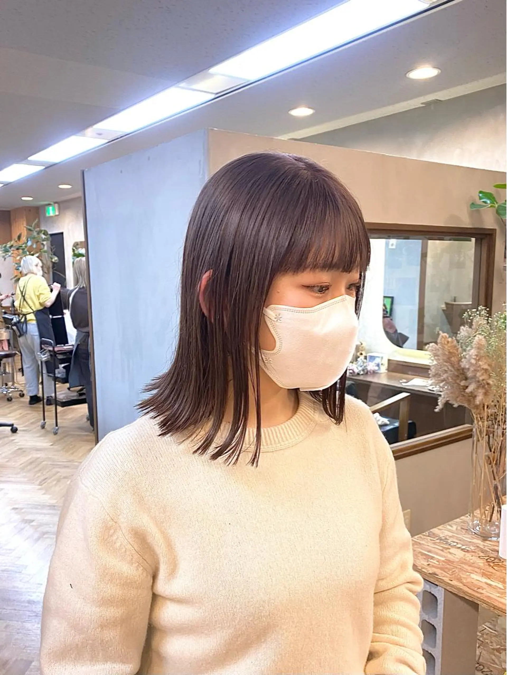 ミディアム カラー パーマ ヘアアレンジ グレージュ ラベンダーカラー ラベンダーグレージュ ラベンダーグレー カット 縮毛矯正 トリートメント ハル🌸柔色/ ブリーチなし/艶髪のヘアスタイル