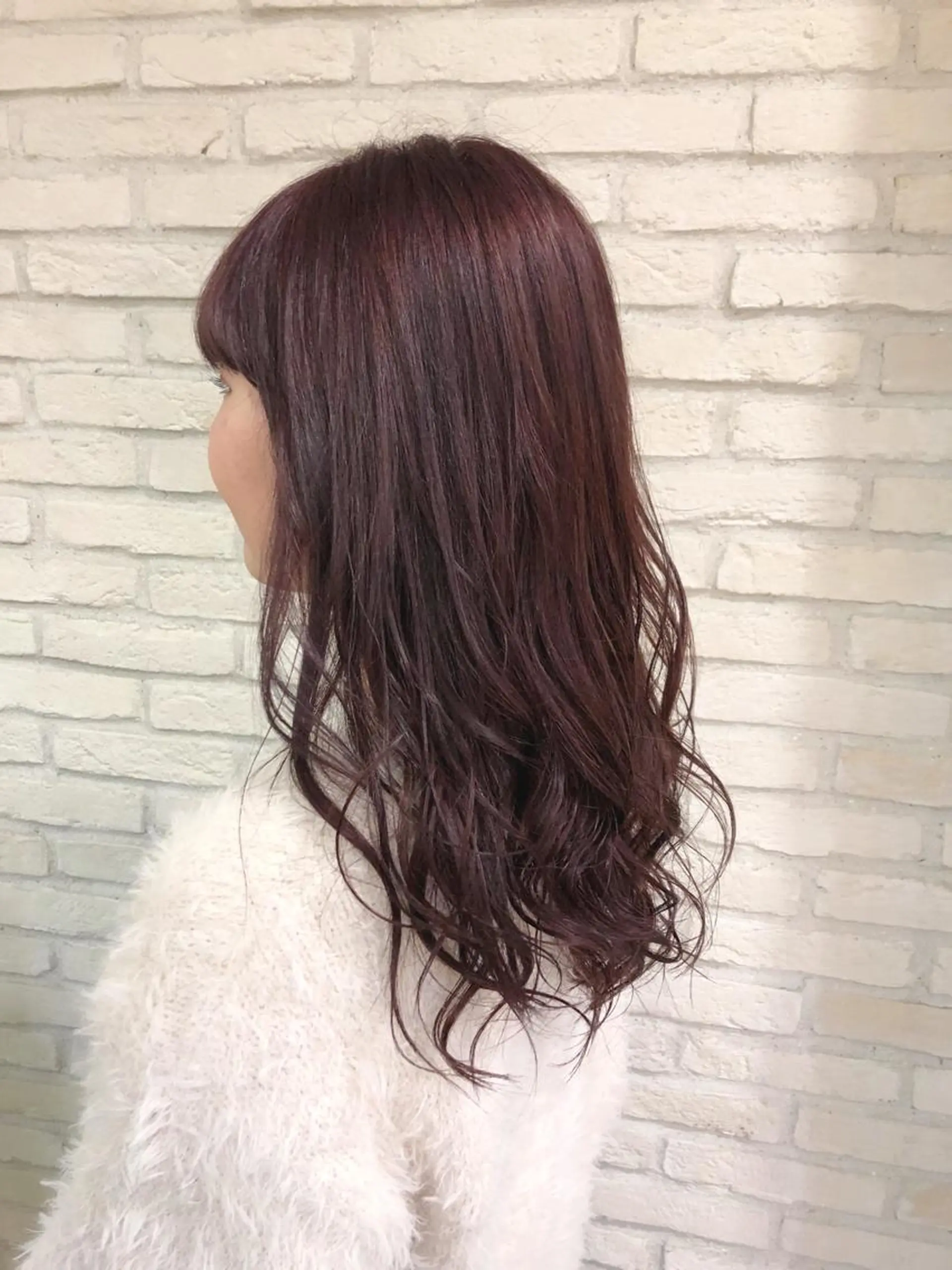 ロング カラー カシス ピンクカラー HAUS 片山みほのヘアスタイル