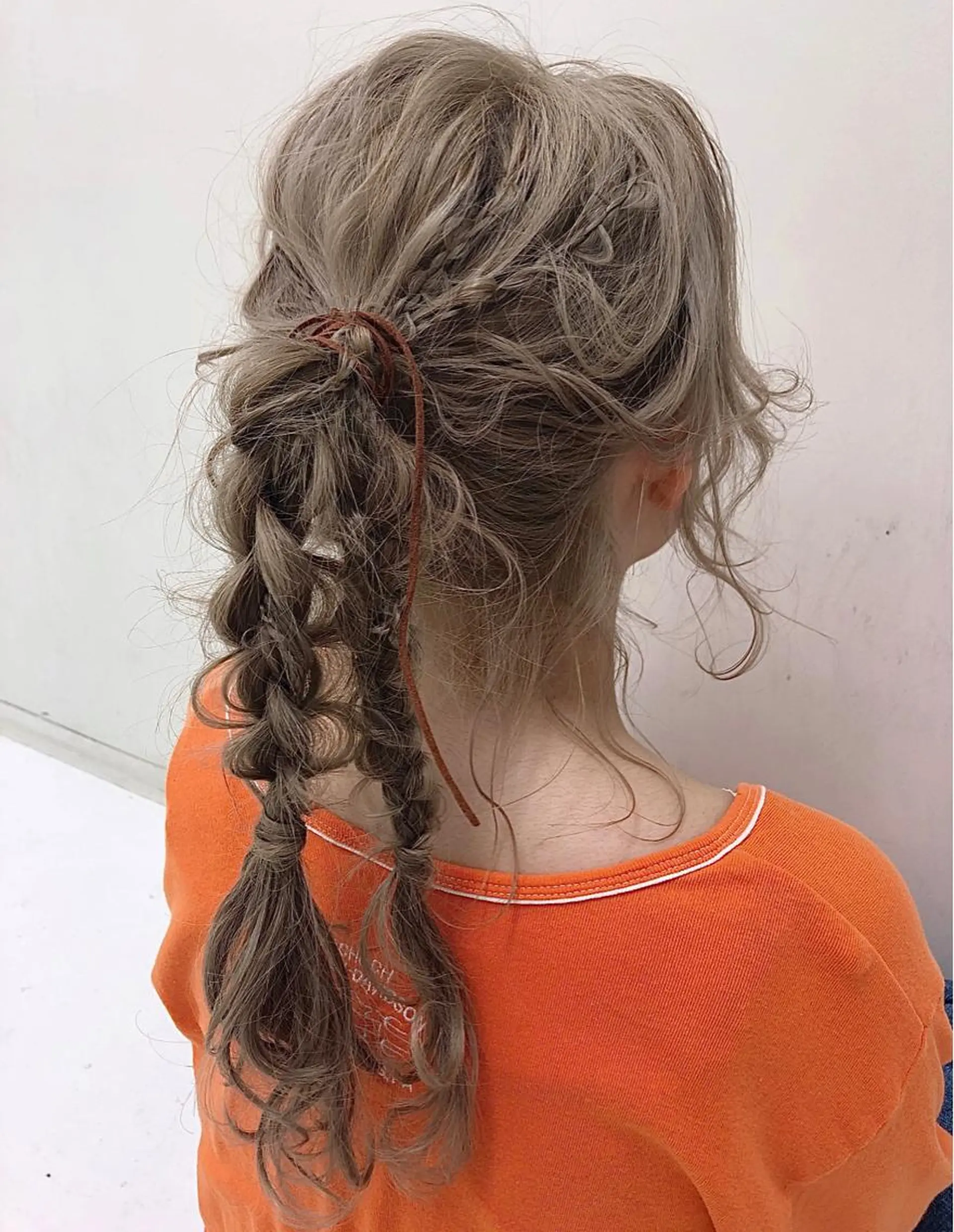 ロング ヘアアレンジ ポニーテール ヘアセット 【ピンク/韓国ヘア/ ヘアセット】亜海のヘアスタイル