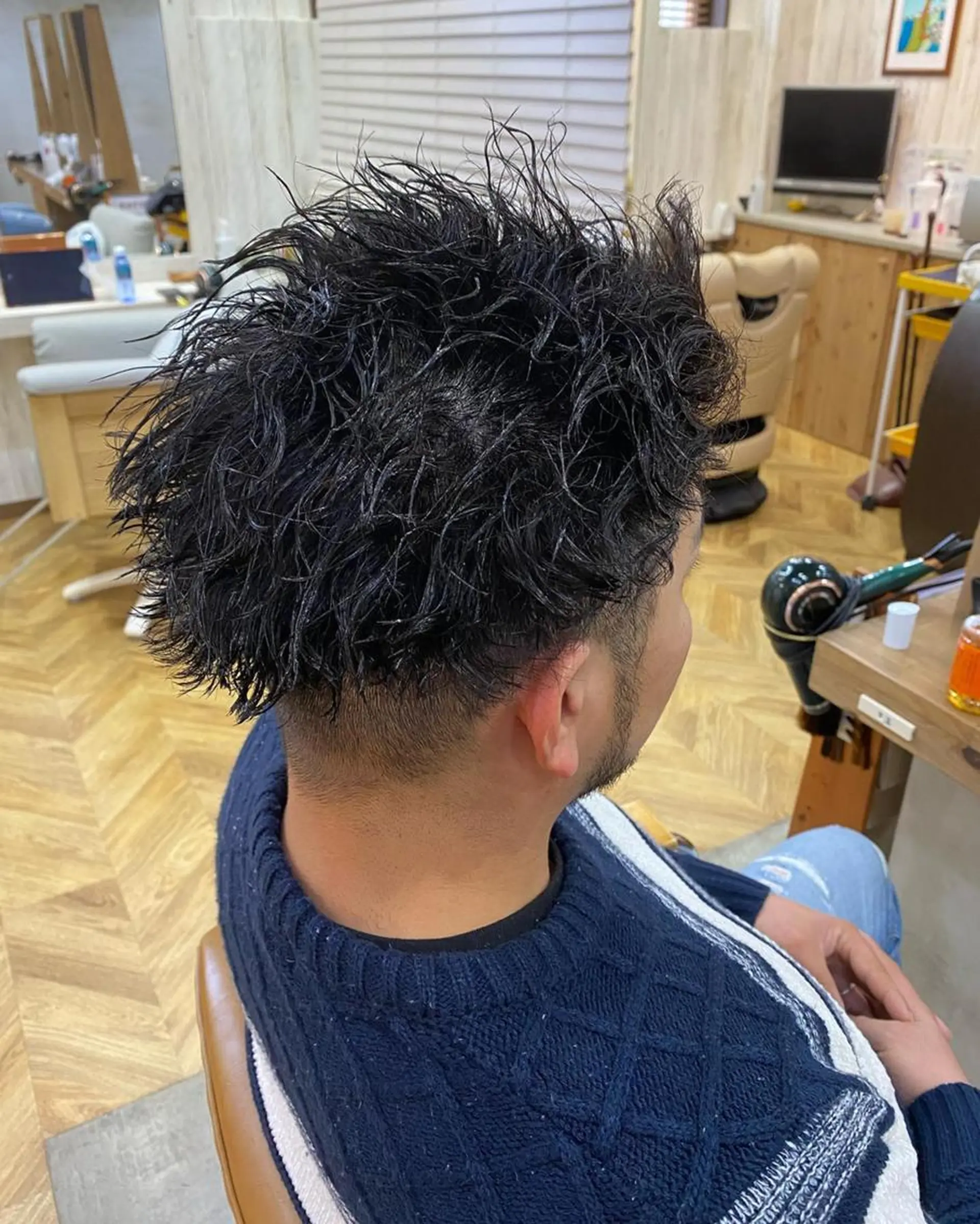 ショート カラー パーマ ヘアアレンジ メンズ キッズ ネイル マツエク・マツパ センターパート マッシュ メンズパーマ メンズショート メンズベリーショート Saffyハリウッド トリートメント◎のヘアスタイル