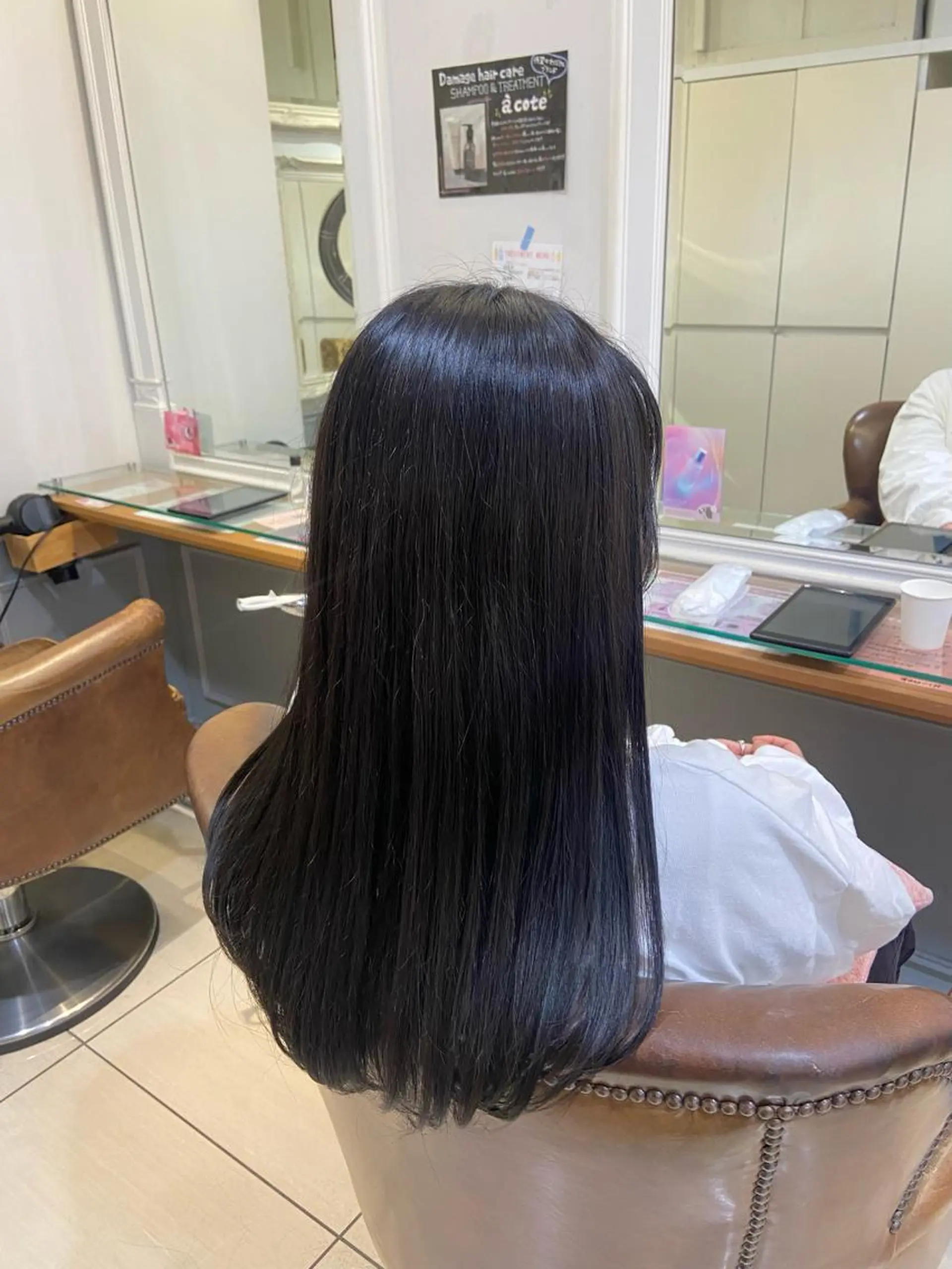 ロング カラー 黒髪 ブルーカラー ブルーブラック トリートメント カット ヘアカラー トリートメント 🫧 nanaco🫧のヘアスタイル