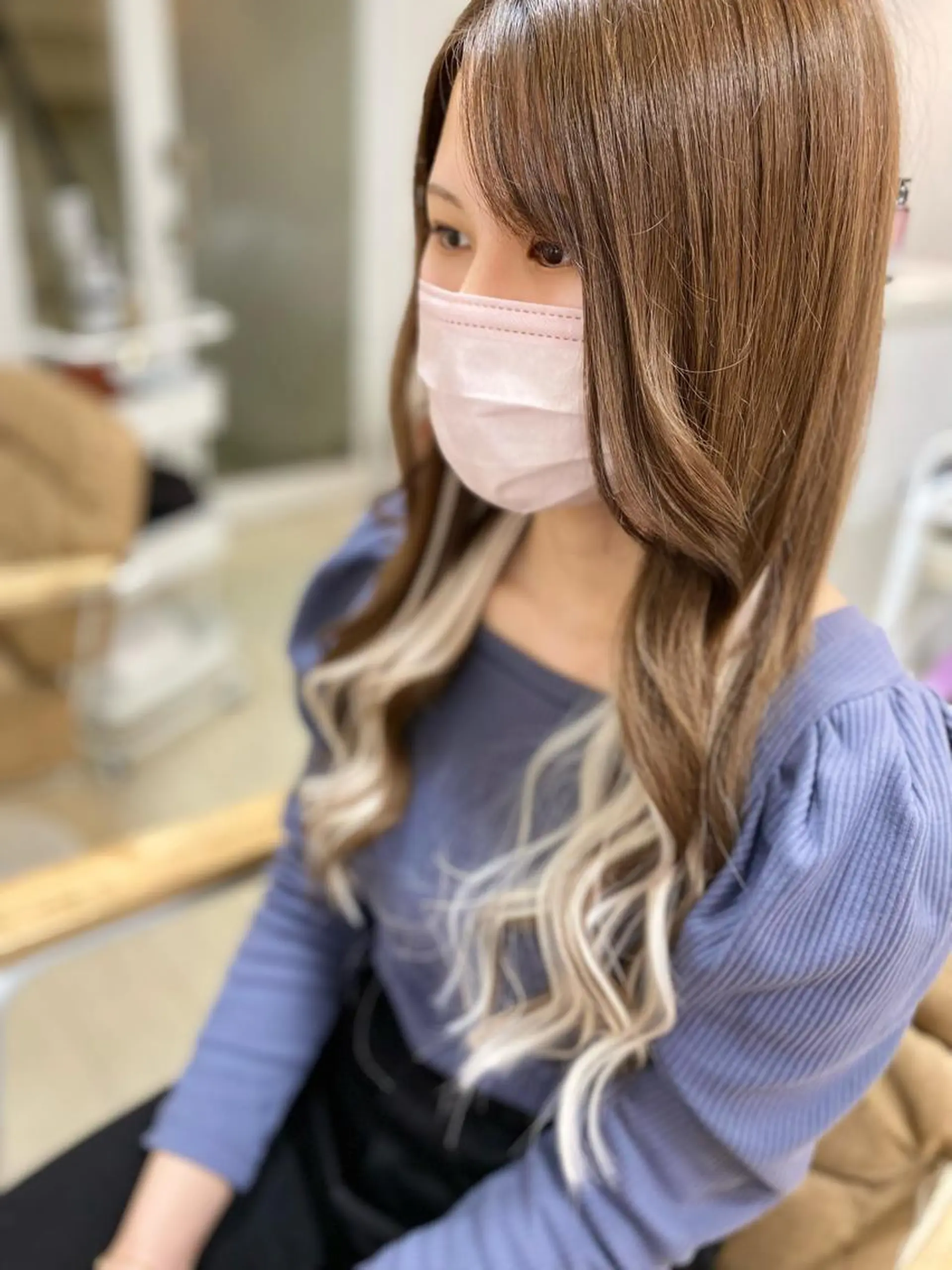 ロング カラー ヘアアレンジ メンズ キッズ ネイル マツエク・マツパ アイブロウ ブリーチ特化型✂️ ハイトーンカラー👨のヘアスタイル