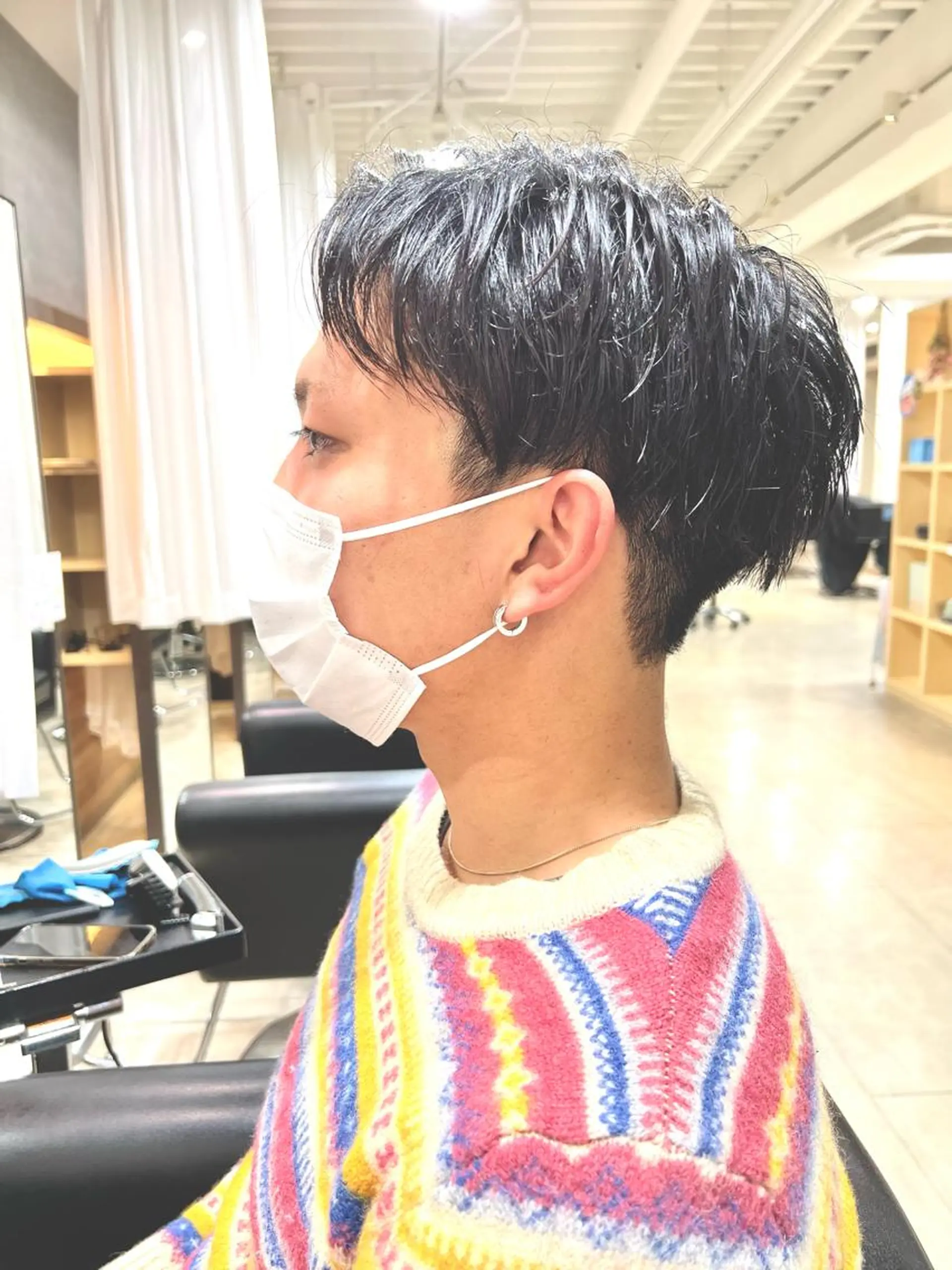 メンズ アップバング 心斎橋バレイヤージュ 小林勝貴のヘアスタイル