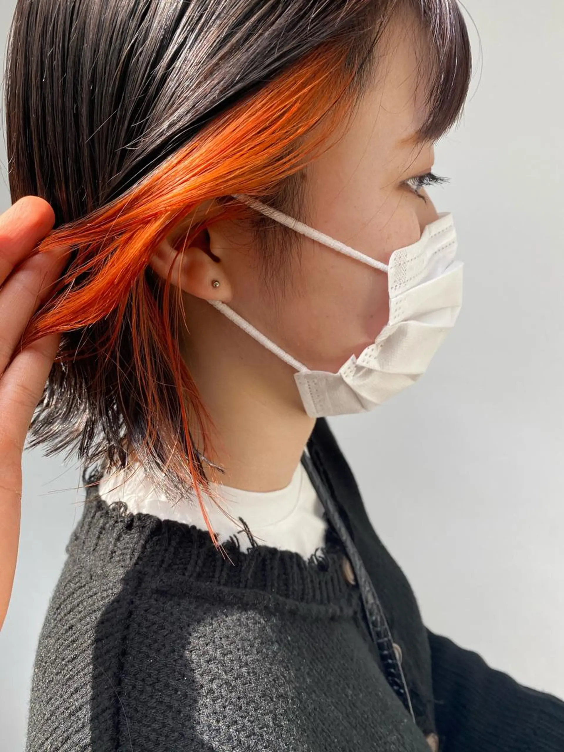 ショート カラー ブリーチ オレンジ ヘアカラー トリートメント ヘッドスパ tonari 梅田、中崎町のヘアスタイル