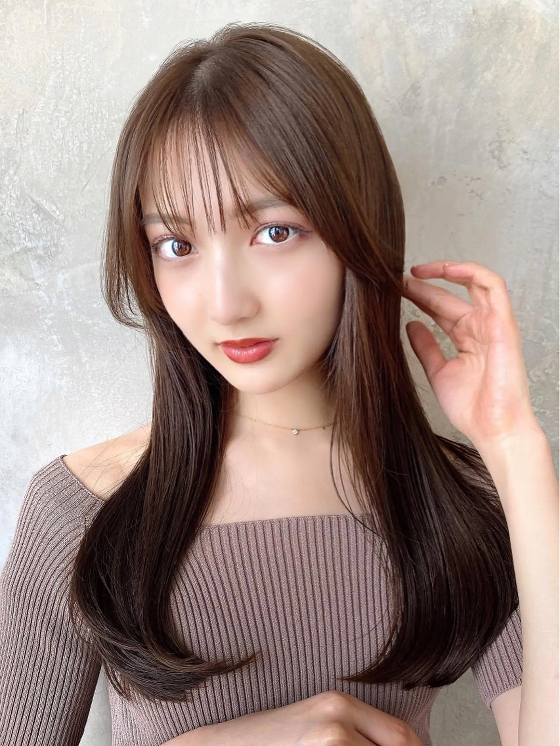 セミロング カラー パーマ セミロングパーマ ベージュカラー ブラウンカラー ブラウンベージュ くびれヘア カット ヘアカラー 縮毛矯正 トリートメント 顔周り/くびれヘア 韓国ヘア💕風間るなのヘアスタイル