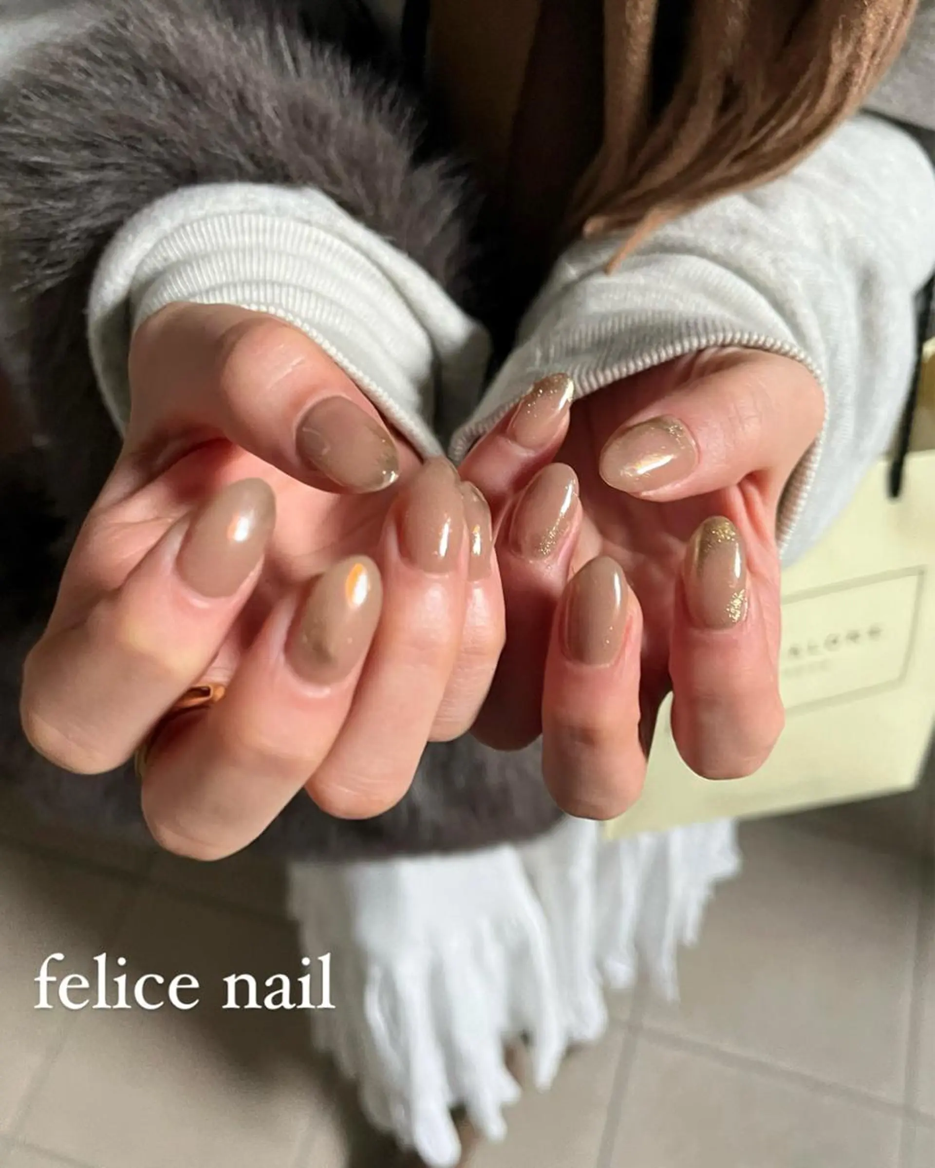ネイル オーロラネイル シンプルネイル ブライダルネイル felice nailのネイルデザイン
