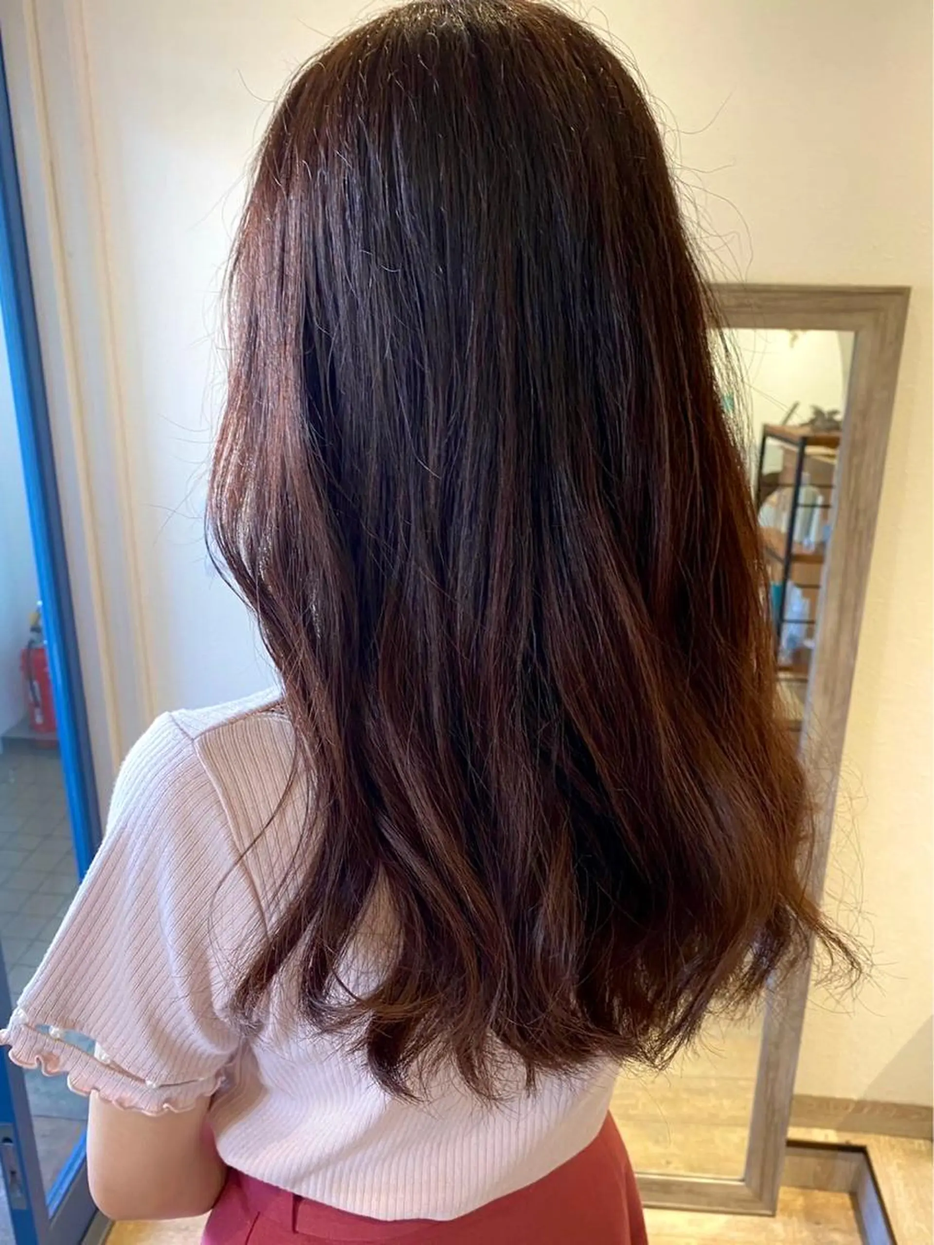 セミロング カラー ヘアアレンジ ピンクカラー 💐美しいショート× パーマ💐早坂駆留のヘアスタイル