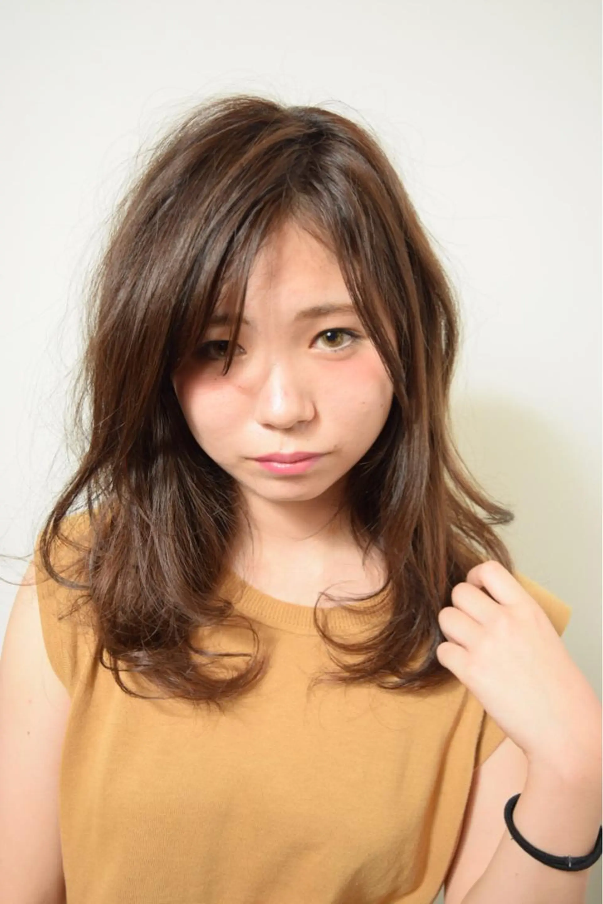 ミディアム セミロング ロング カラー パーマ 高橋 隆一のヘアスタイル