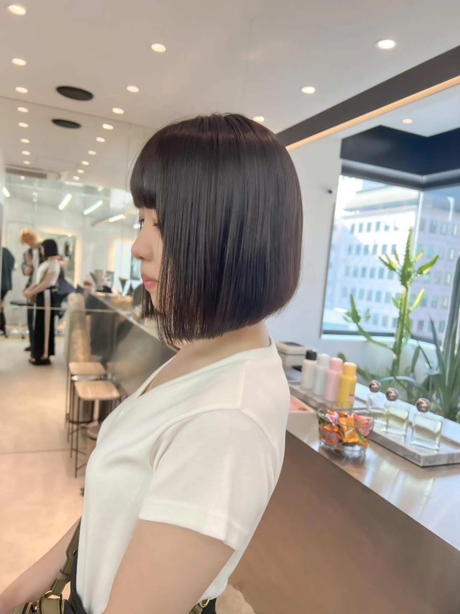 ミディアム カット 縮毛矯正 トリートメント ボブ/縮毛矯正 髪質改善/もえるのヘアスタイル