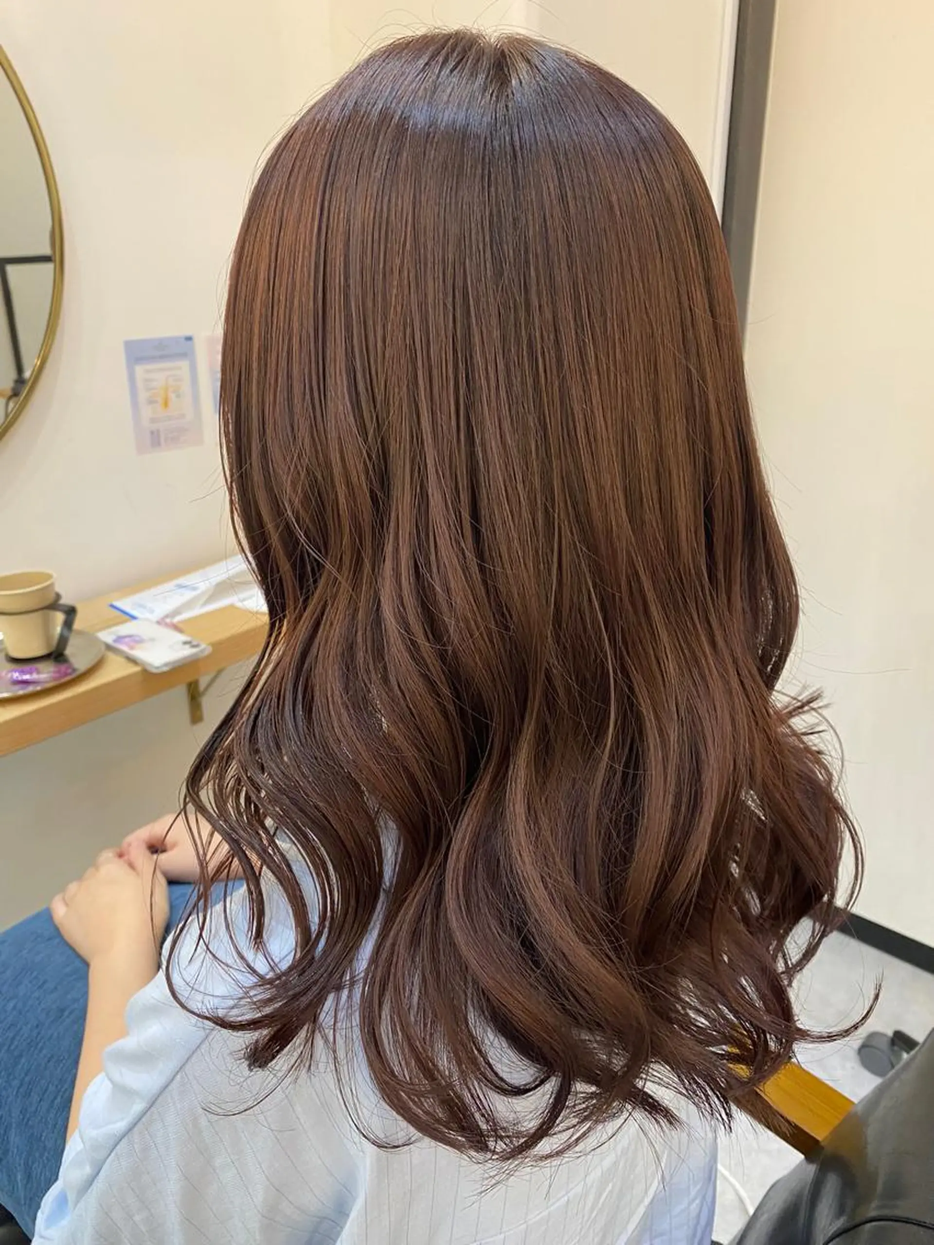 ロング カラー ブラウンカラー イルミナカラー ピンクカラー ピンクブラウン ロング カット ヘアカラー トリートメント ヘッドスパ CARICIA🌱 masaeのヘアスタイル