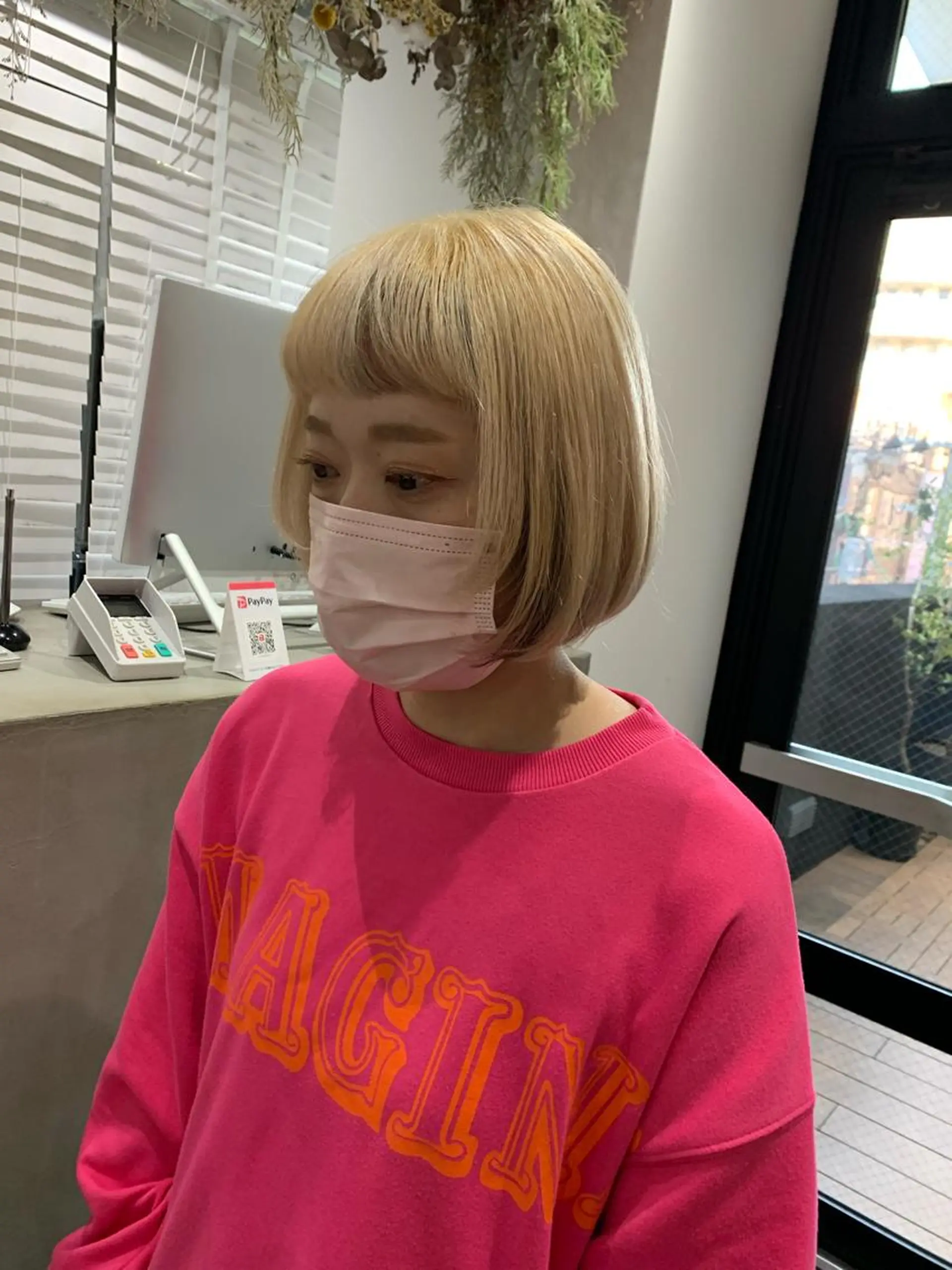 ショート カラー ヘアアレンジ ヘアカラー kei/透明感カラー /ベージュ/髪質改善のヘアスタイル