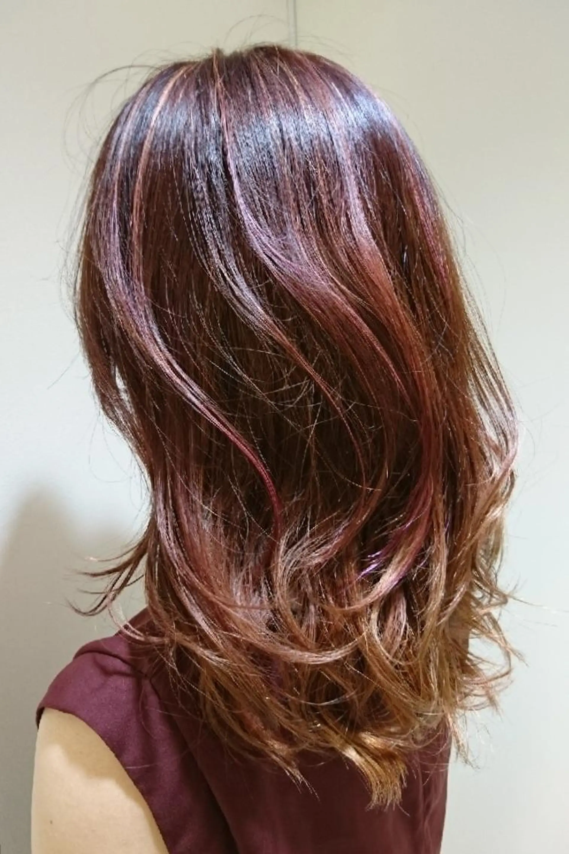 セミロング ヘアアレンジ カラー パーマ 寺島 伸のヘアスタイル