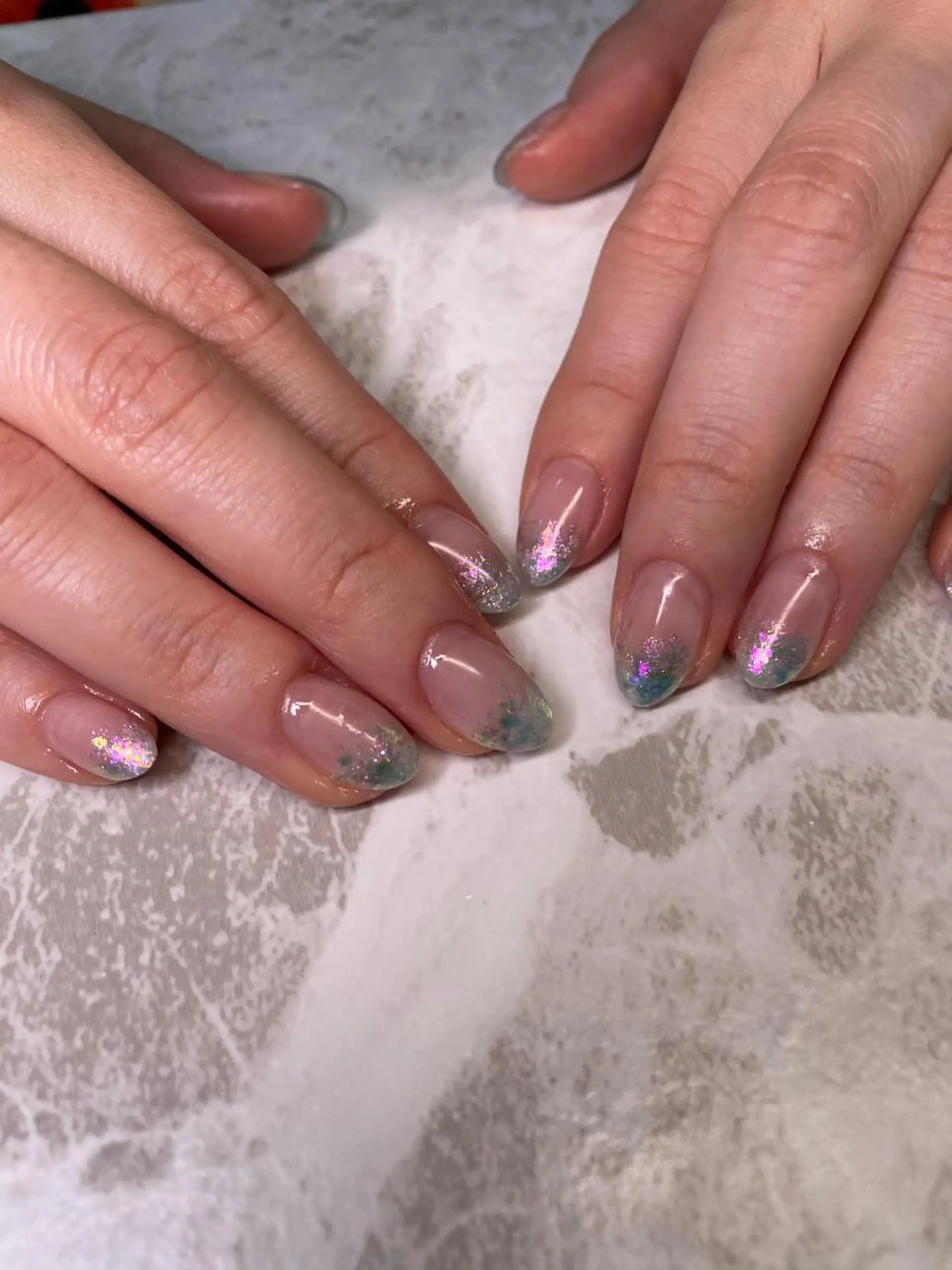 ネイル グラデーション キラキラネイル ラメ(グリッター) スカルプネイル ハンドネイル YOUTH nails waxing所属・YOUTH natsumiのネイルデザイン