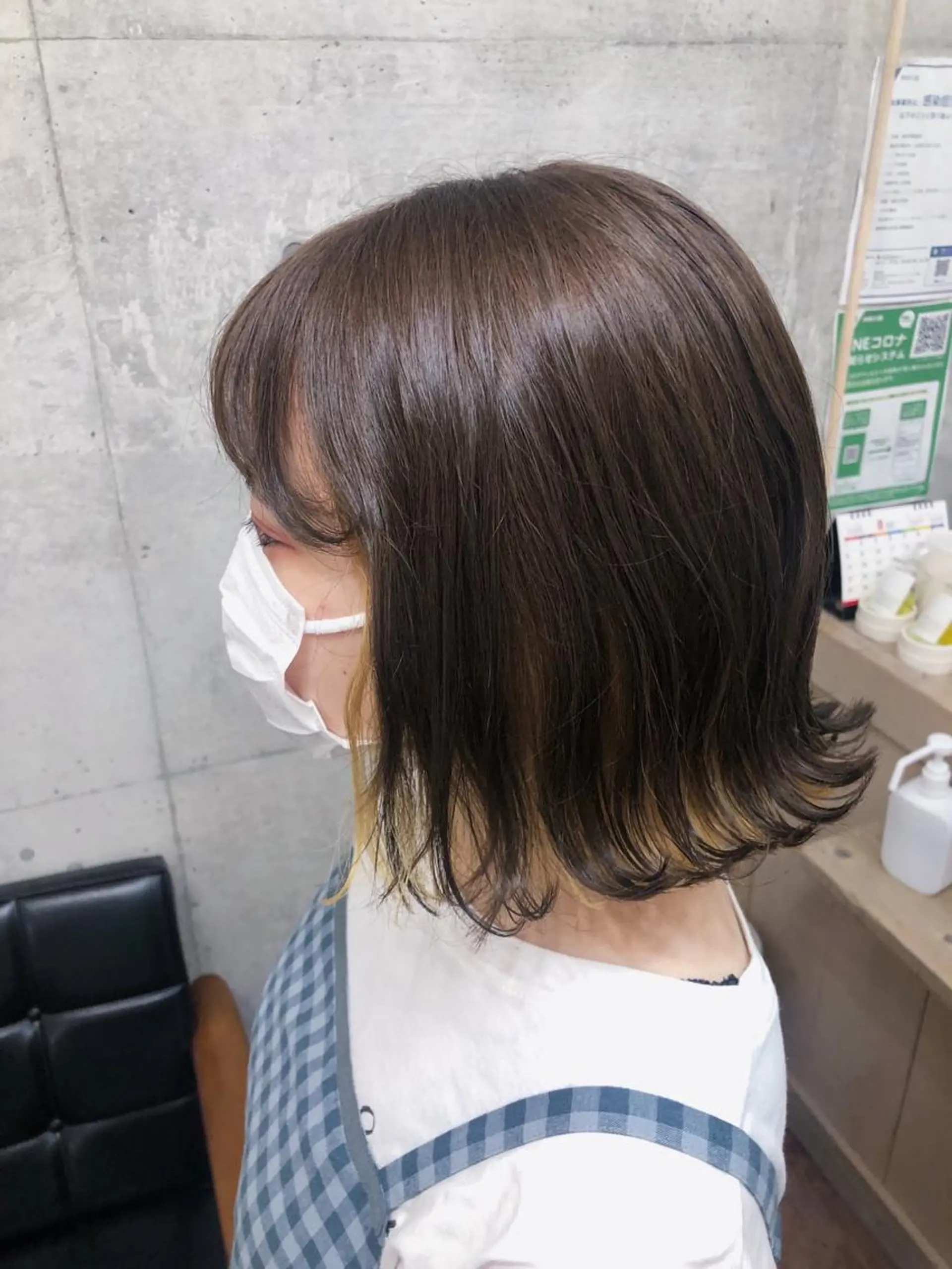 ミディアム ボブ カット ヘアカラー トリートメント MeL 横浜/ MIHOのヘアスタイル