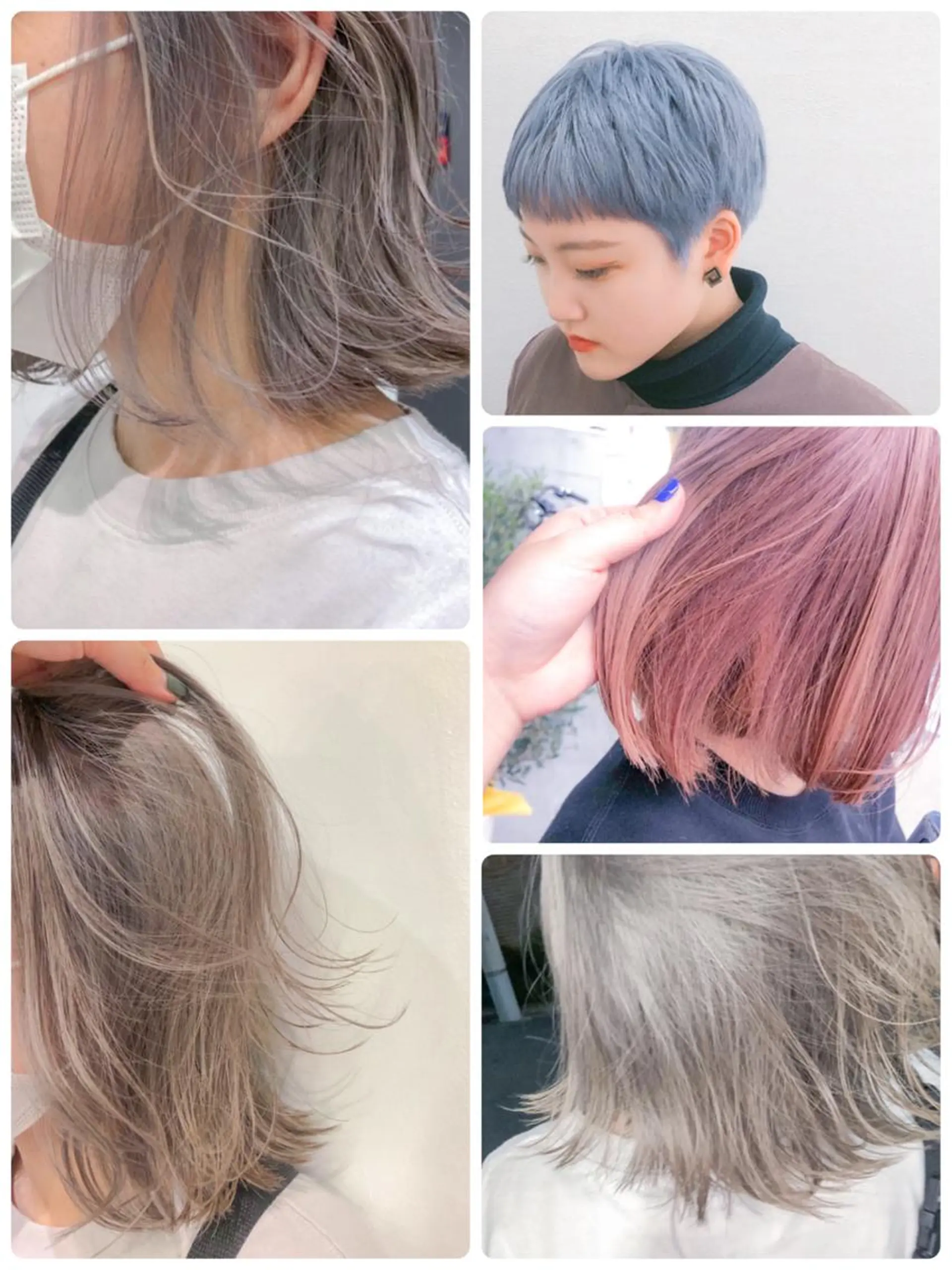 ミディアム カラー ヘアアレンジ ダブルカラー rii-🩰 トレンド韓国ヘアのヘアスタイル