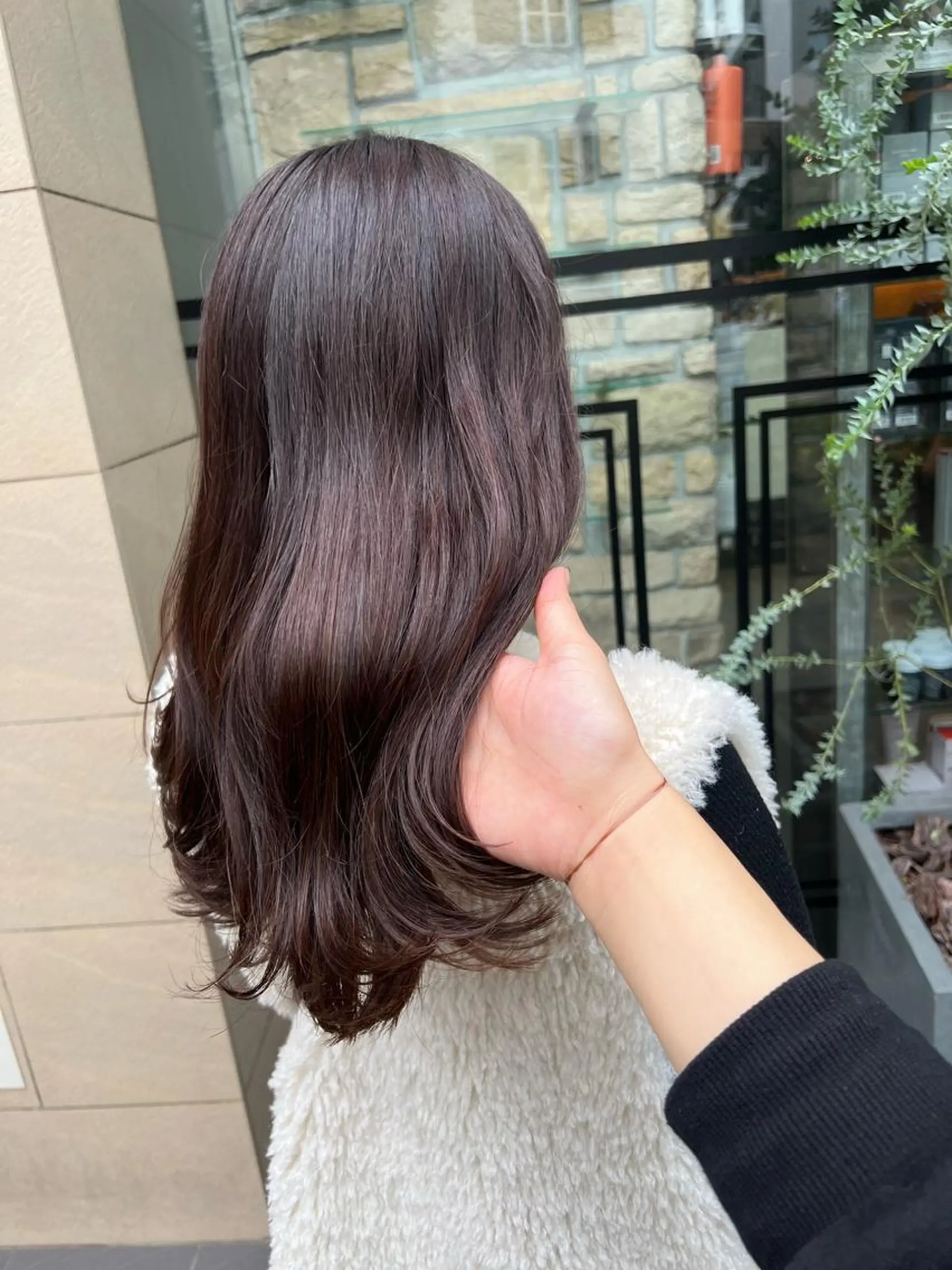 セミロング カラー ヘアアレンジ ブラウンカラー チョコレートブラウン チャンモリパーマ/韓 国/Minami🦋のヘアスタイル