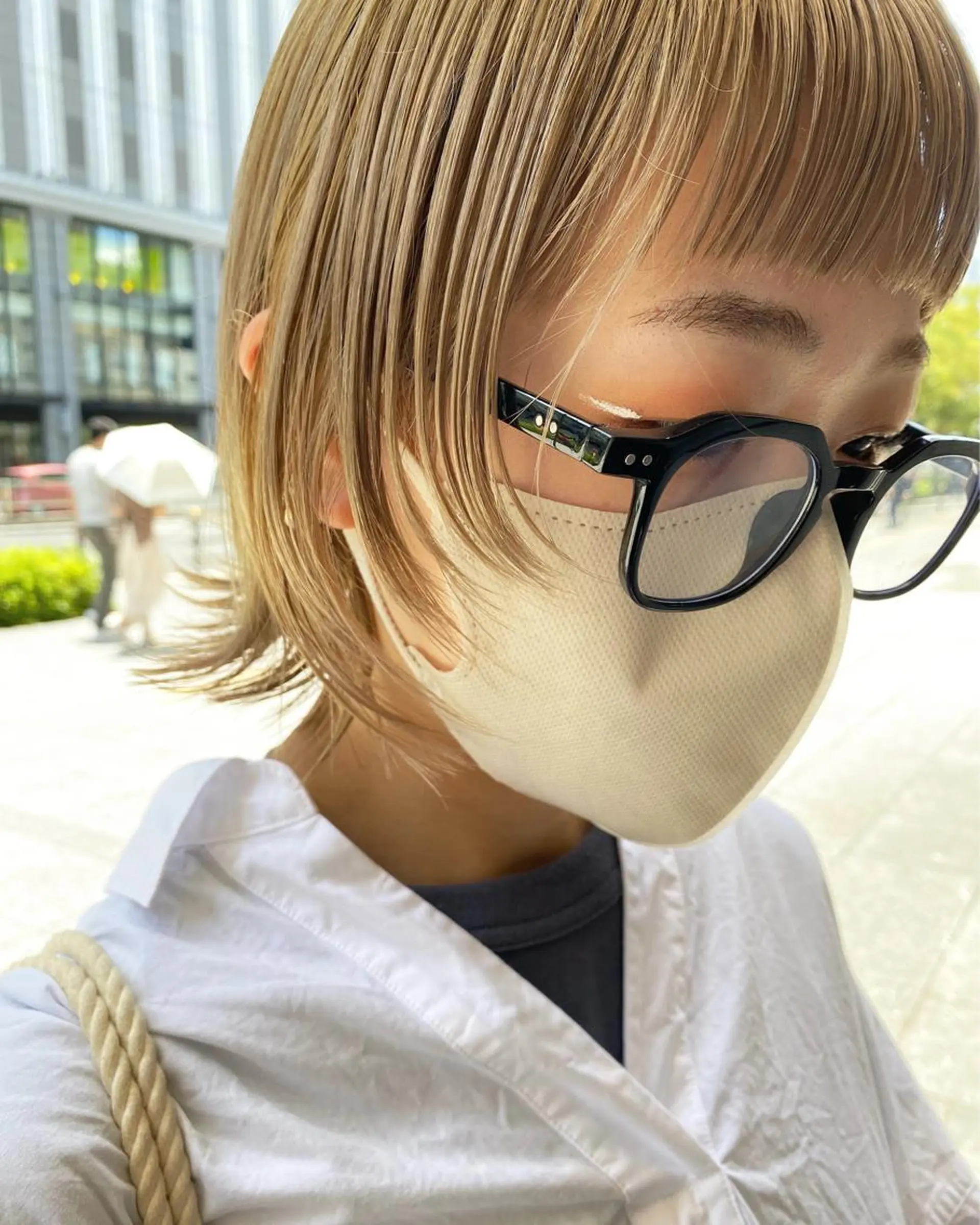 ミディアム カラー ヘアカラー トリートメント ツキノキ ミナのヘアスタイル