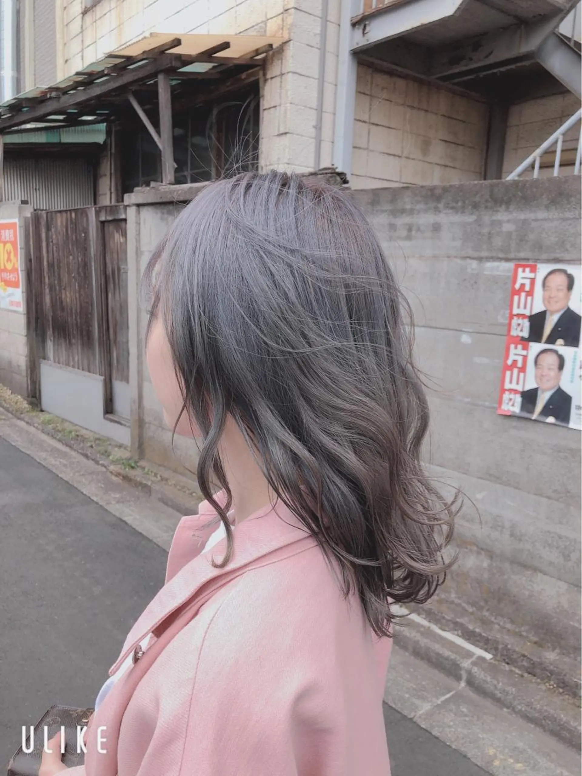 ミディアム カラー ブリーチ グレージュ ヘアカラー AI 高田馬場店のヘアスタイル