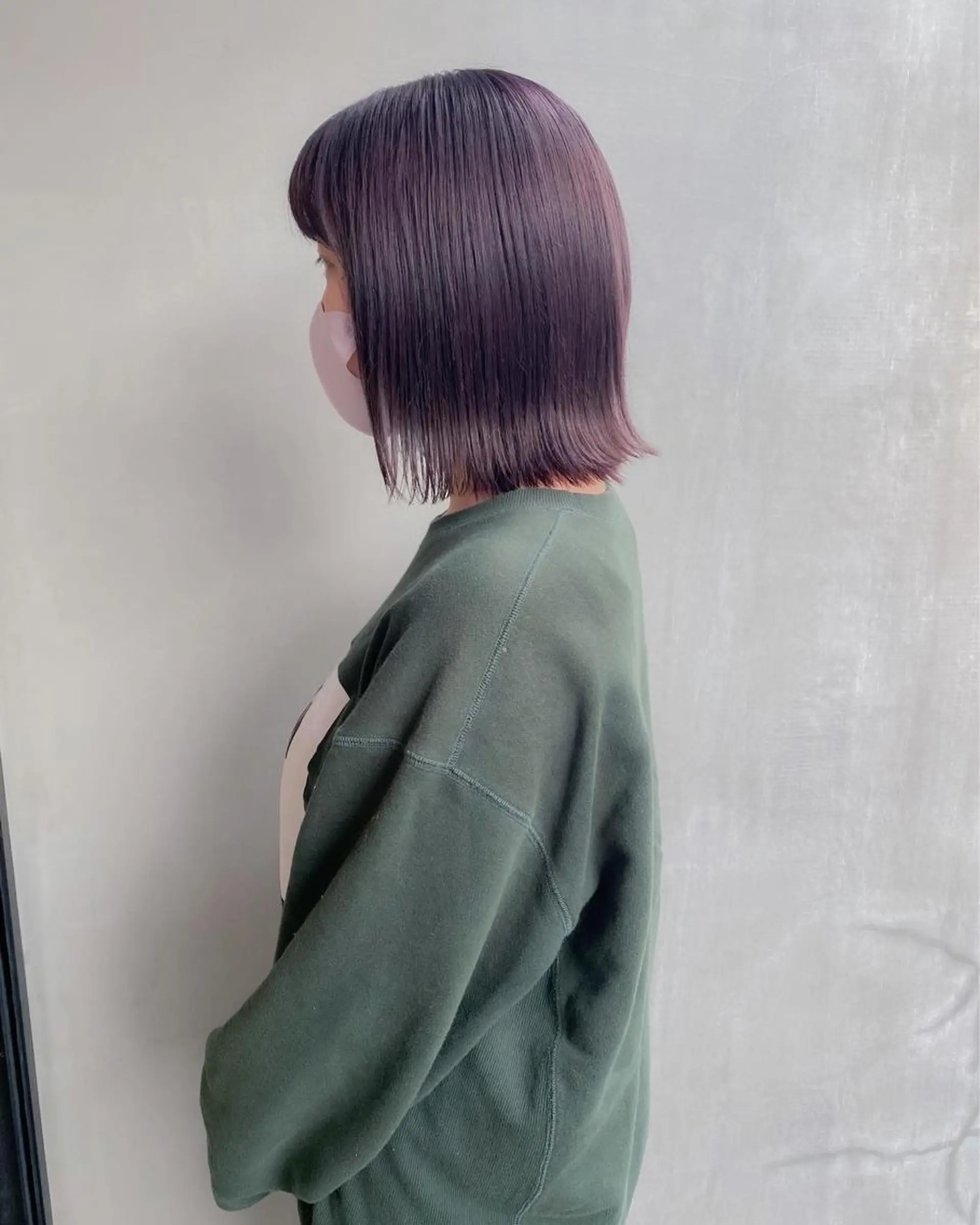 ミディアム カラー ブリーチ 板谷みさき /艶ボブ/藤沢美容室のヘアスタイル